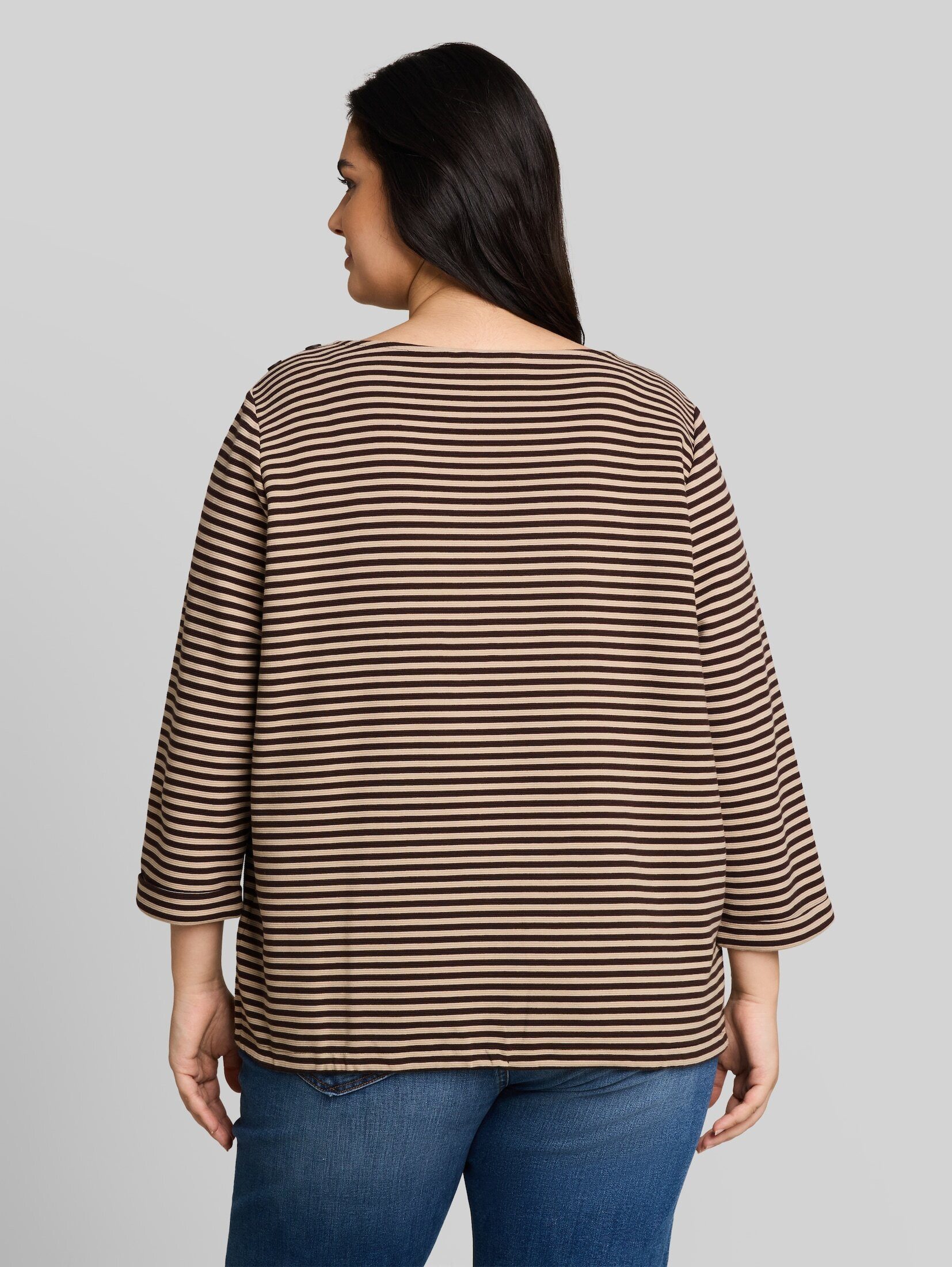 TOM TAILOR PLUS 3/4-Arm-Shirt T-Shirt (im Einserpack) Plus Size - Langarmshirt mit Knopf-Details – Bild 3 von 5