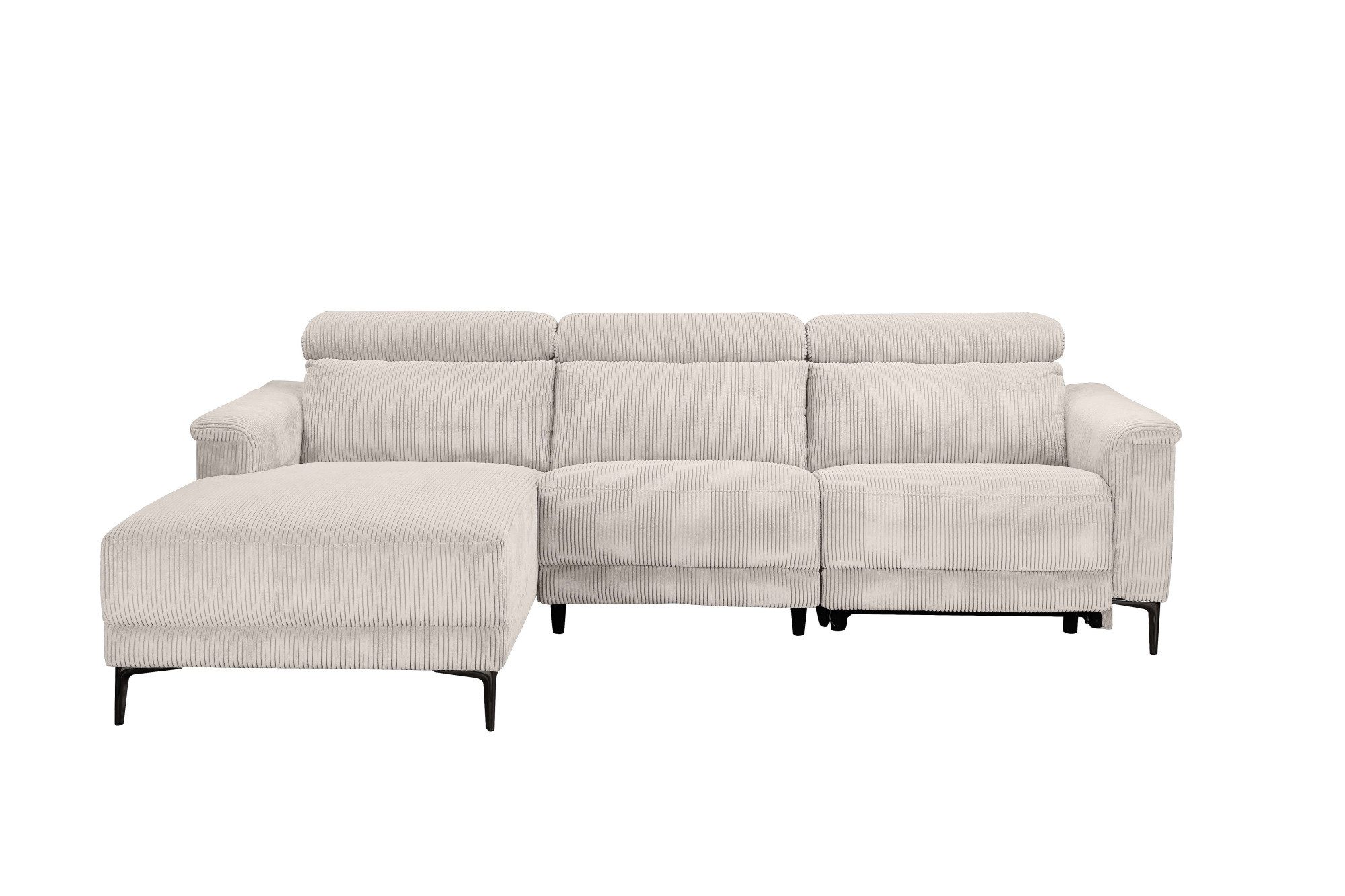 Home affaire Ecksofa "Lund in Cord, L-Form, 261 cm, manuelle und elektr. Re günstig online kaufen