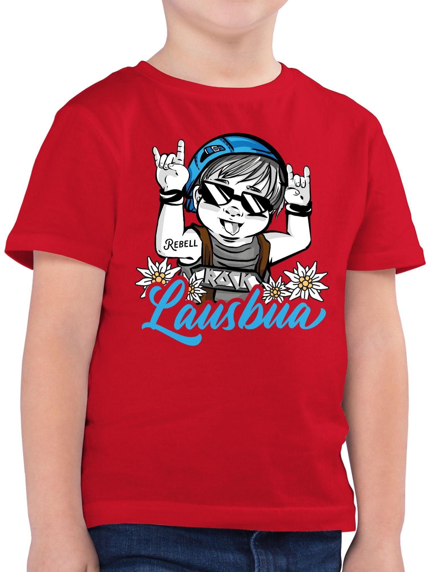 Shirtracer T-Shirt - blau Kinder Lausbua Outfit Rot 1 Mode für Oktoberfest
