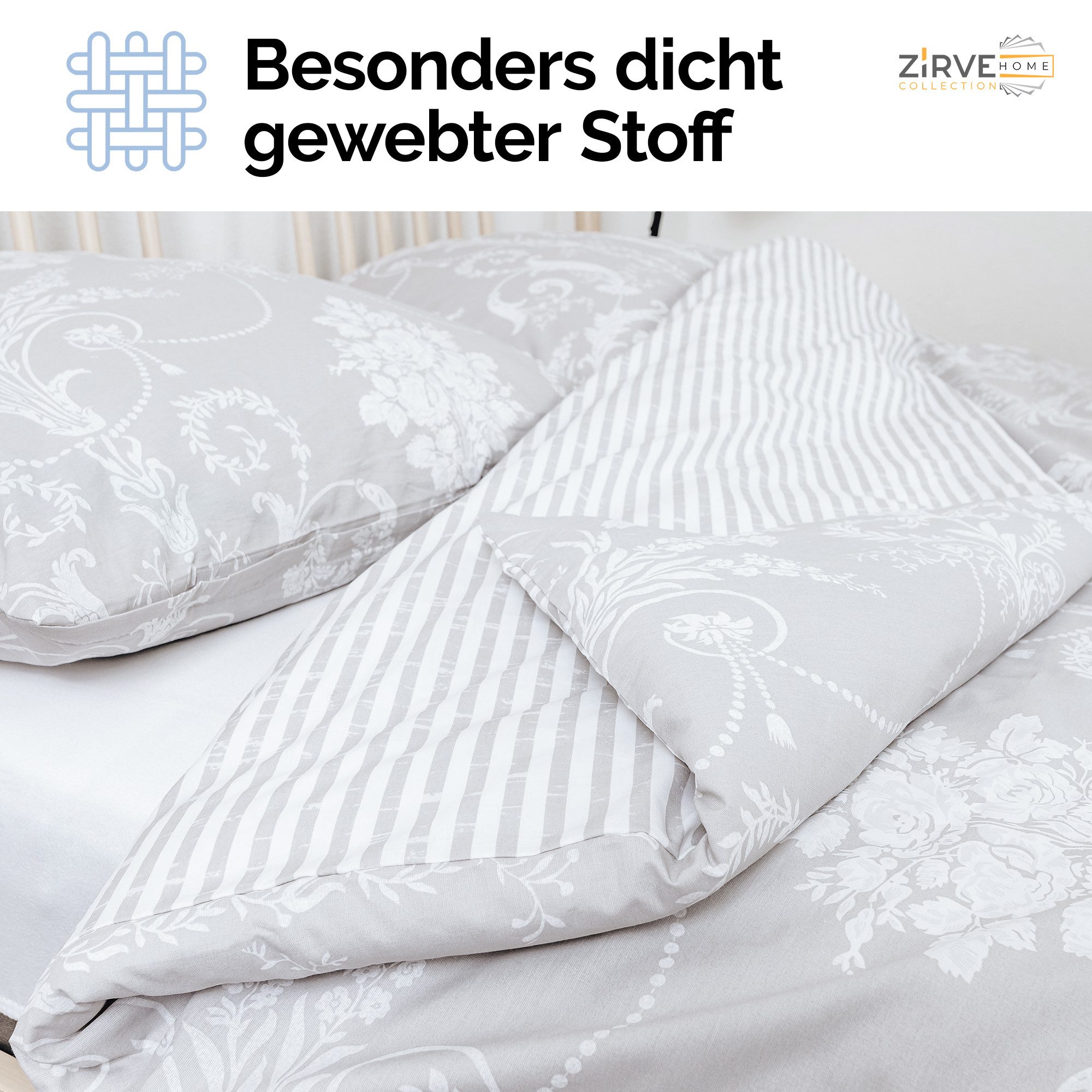 yadetextil Bettwäsche 240x220 cm. grau 3 teilig set, Alone V1, Renforce, 3 günstig online kaufen