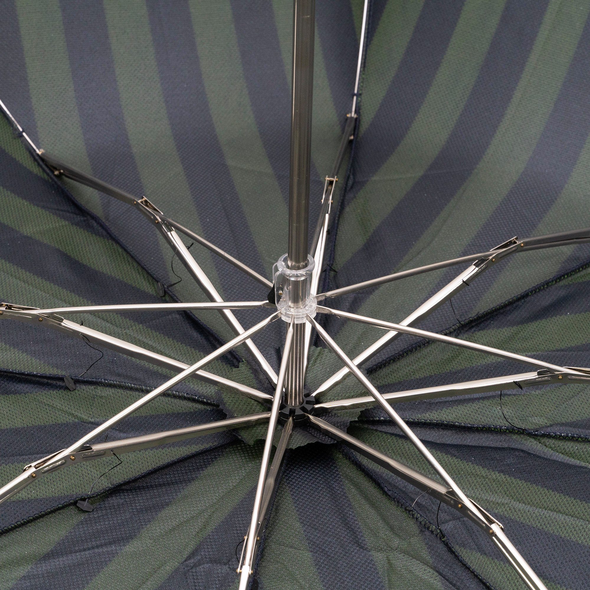 Francesco Holzgriff, in Maglia Handmade Taschenregenschirm, gestreift, Luxus-Regenschirm, grün, Italy