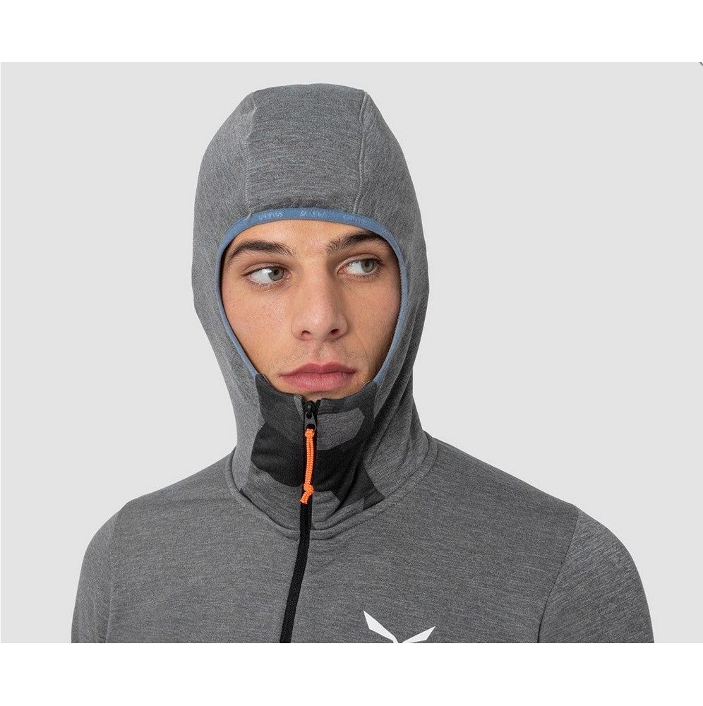 Salewa Kapuzenpullover Thermo-Langarmshirt Boe Merino Half-Zip mit Kapuze (warm)