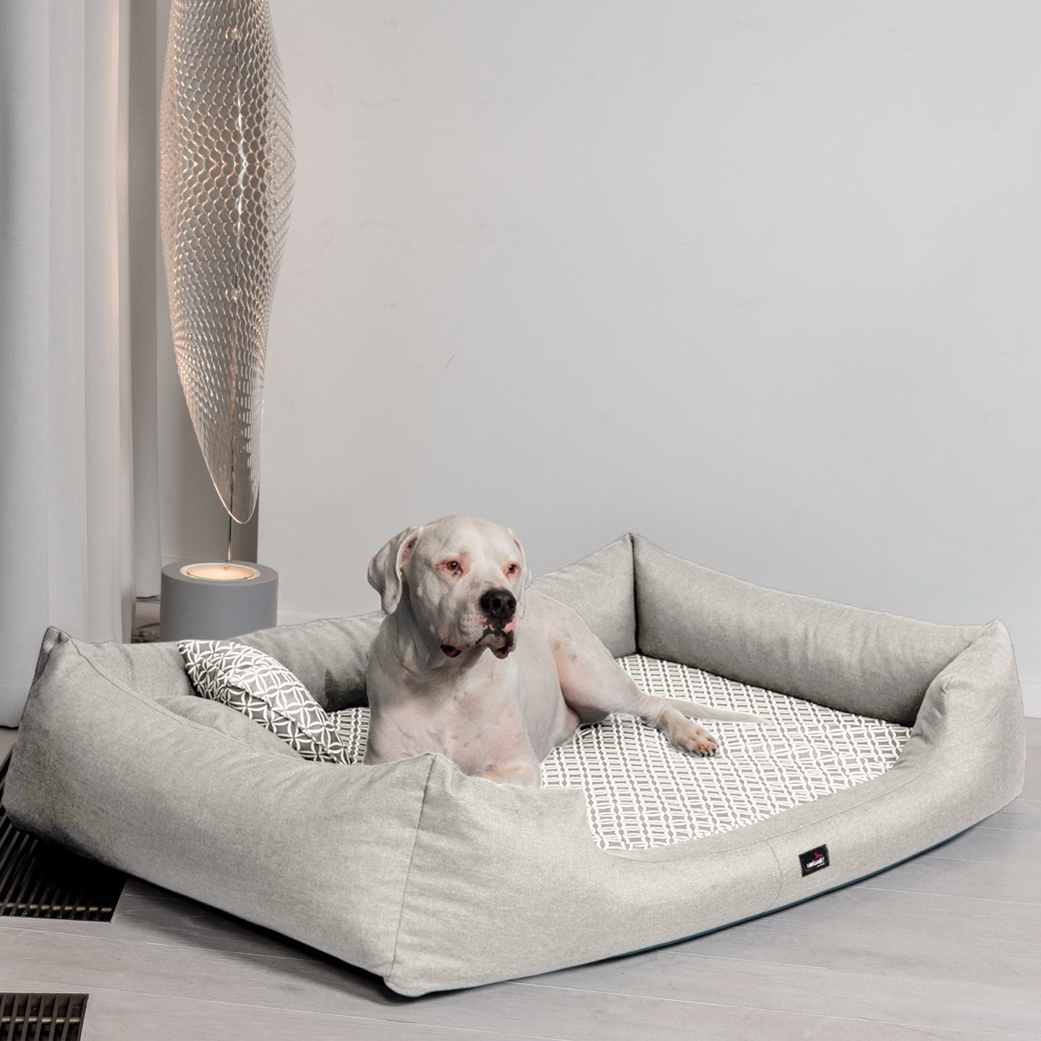 Thumbnail - tierlando® Tierbett Orthopädisches Hundebett ELLEN Polyester Rauten-Muster L-XXXL