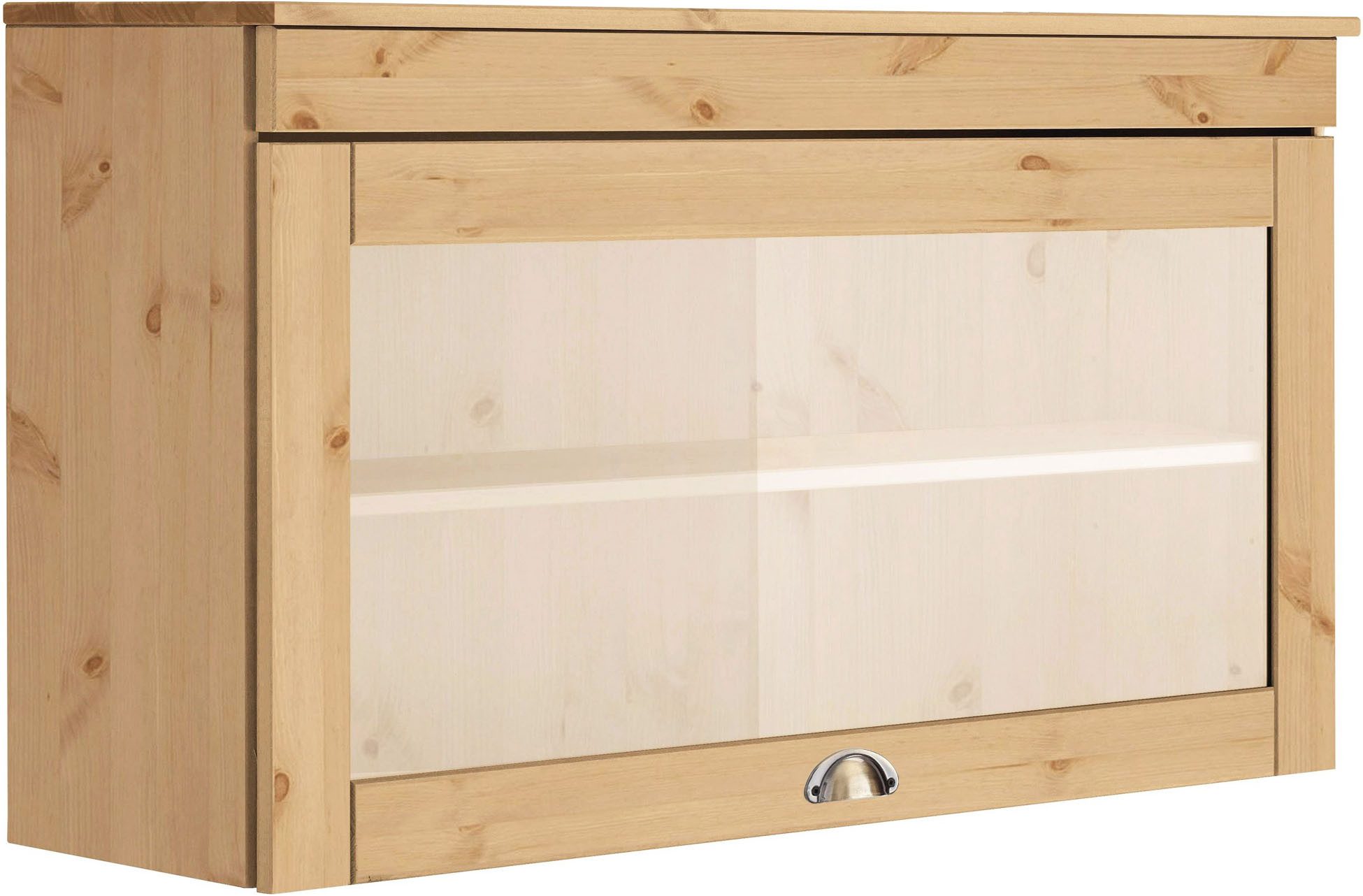 Home affaire Glashängeschrank Oslo 100 cm breit, aus Kiefer, 1 Klappe, Metallgriff, Landhaus-Optik