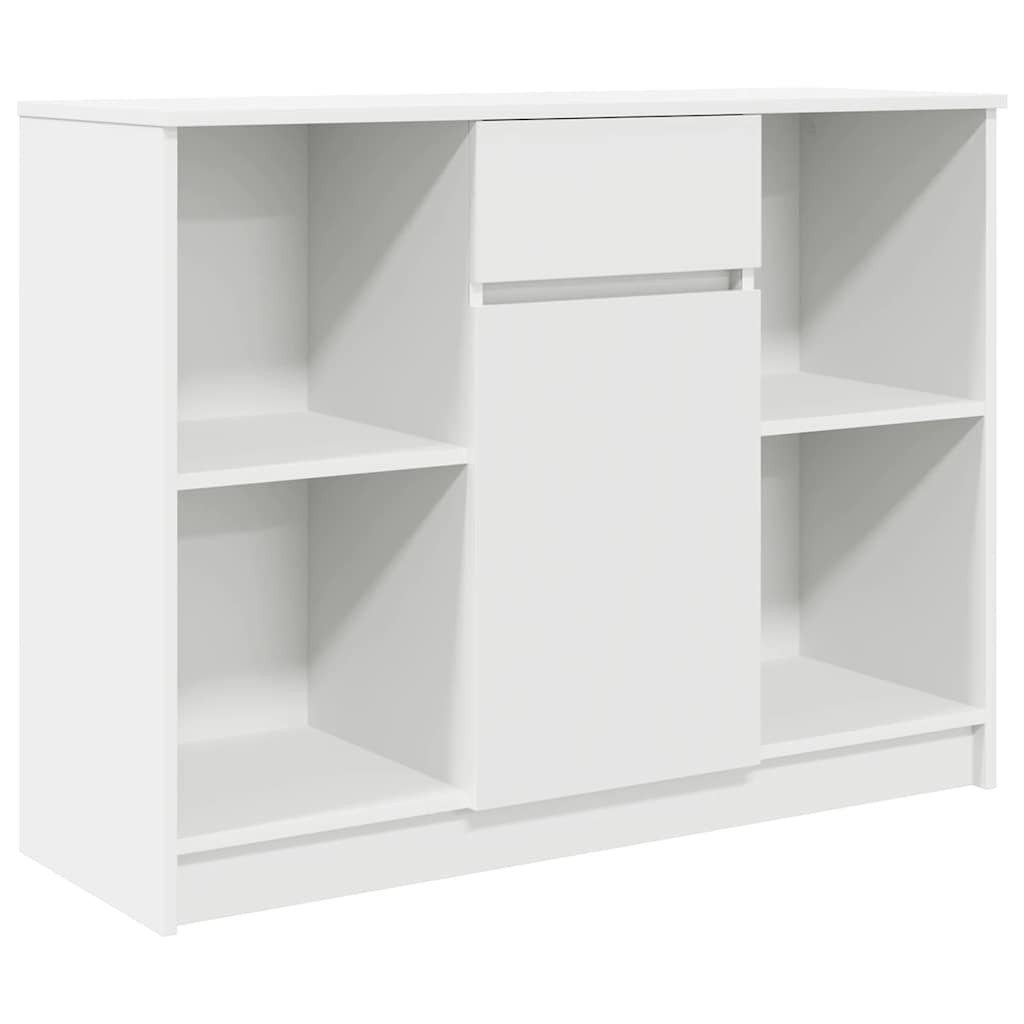 vidaXL Sideboard Sideboard mit Schublade Weiß 101x35x76 cm Holzwerkstoff (1 St)