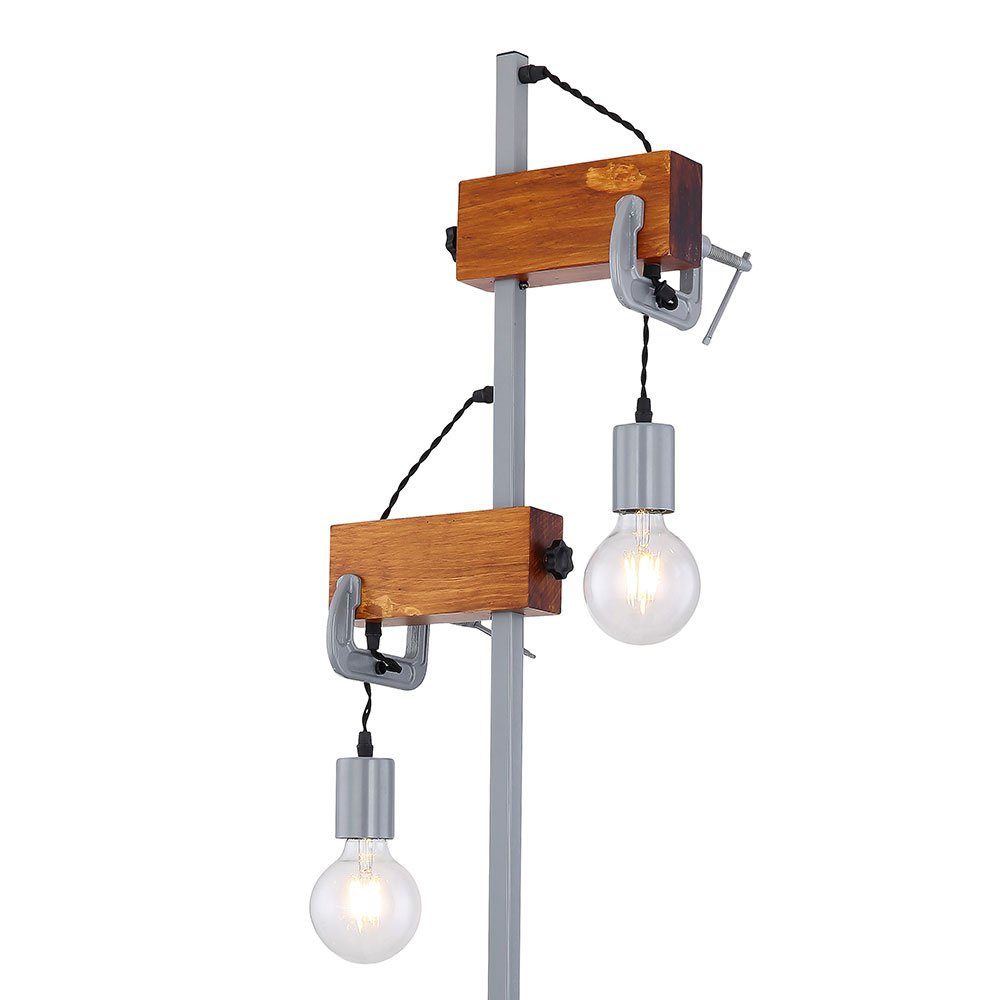 Retro inklusive, Wohnzimmer etc-shop Holz Leuchtmittel nicht Stehlampe Stehleuchte Stehlampe, Industrial Vintage