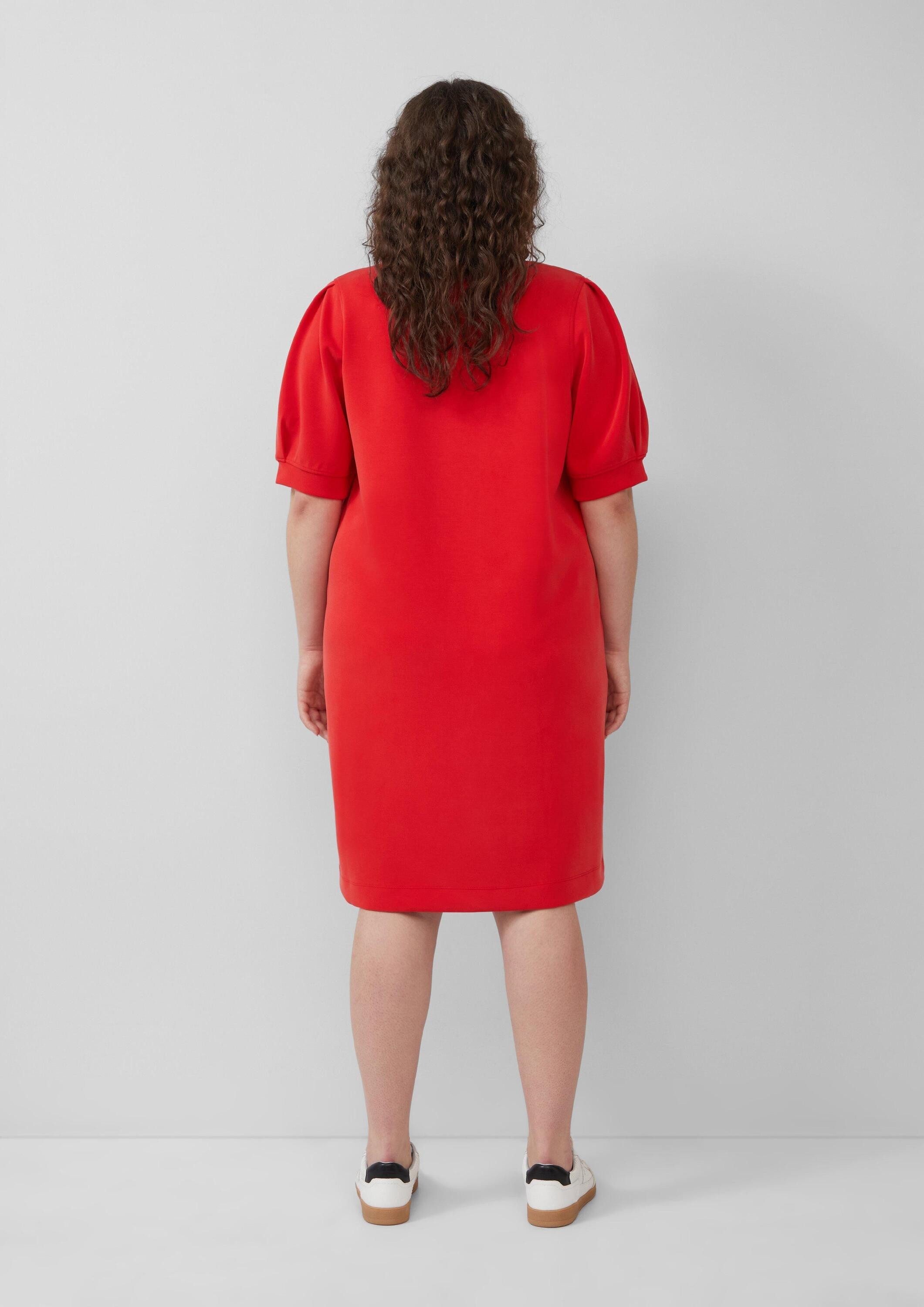 s.Oliver Minikleid Kleid Kurzes Scuba-Kleid mit Puffärmeln