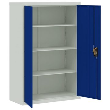 furnicato Aktenschrank Büroschrank Metall 90x40x140 cm Grau und Blau (1-St)