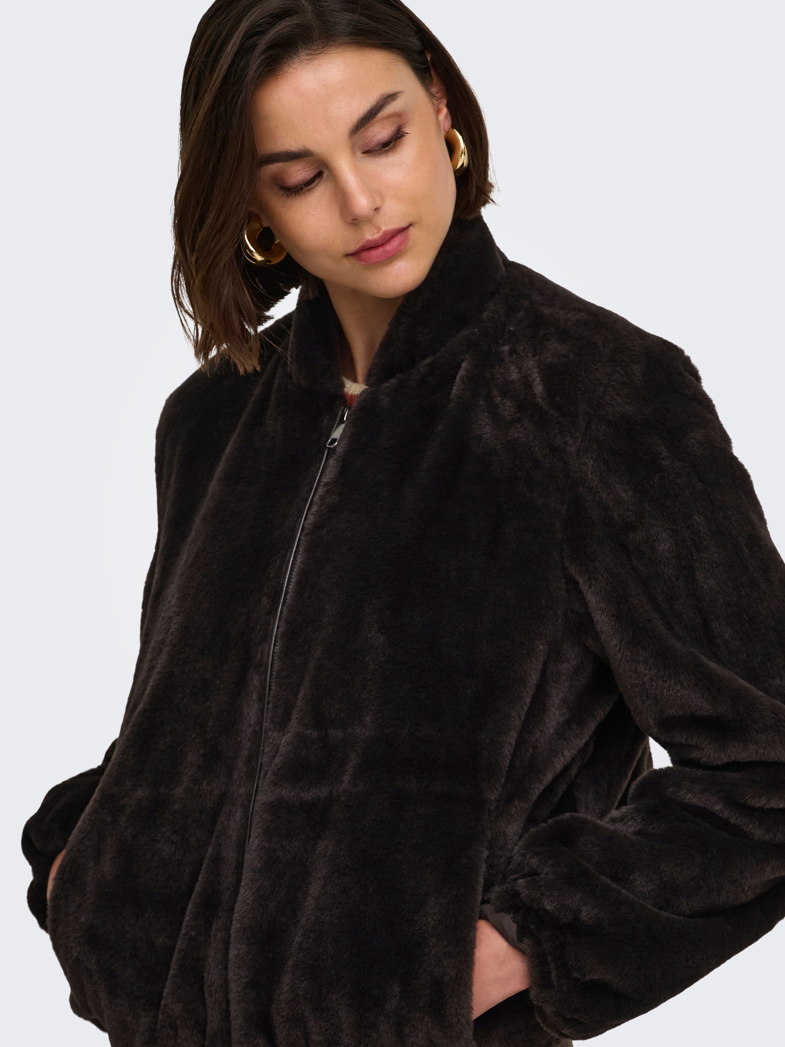 JDY Fellimitatjacke JDYMACY FAUX FUR BALLOON JACKET OTW SIE Kunstfaser