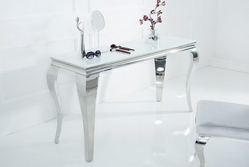 riess-ambiente Konsolentisch MODERN BAROCK 145cm weiß / silber (Einzelartikel, 1-St), Flur · Opalglas · Edelstahl · eckig · Wohnzimmer