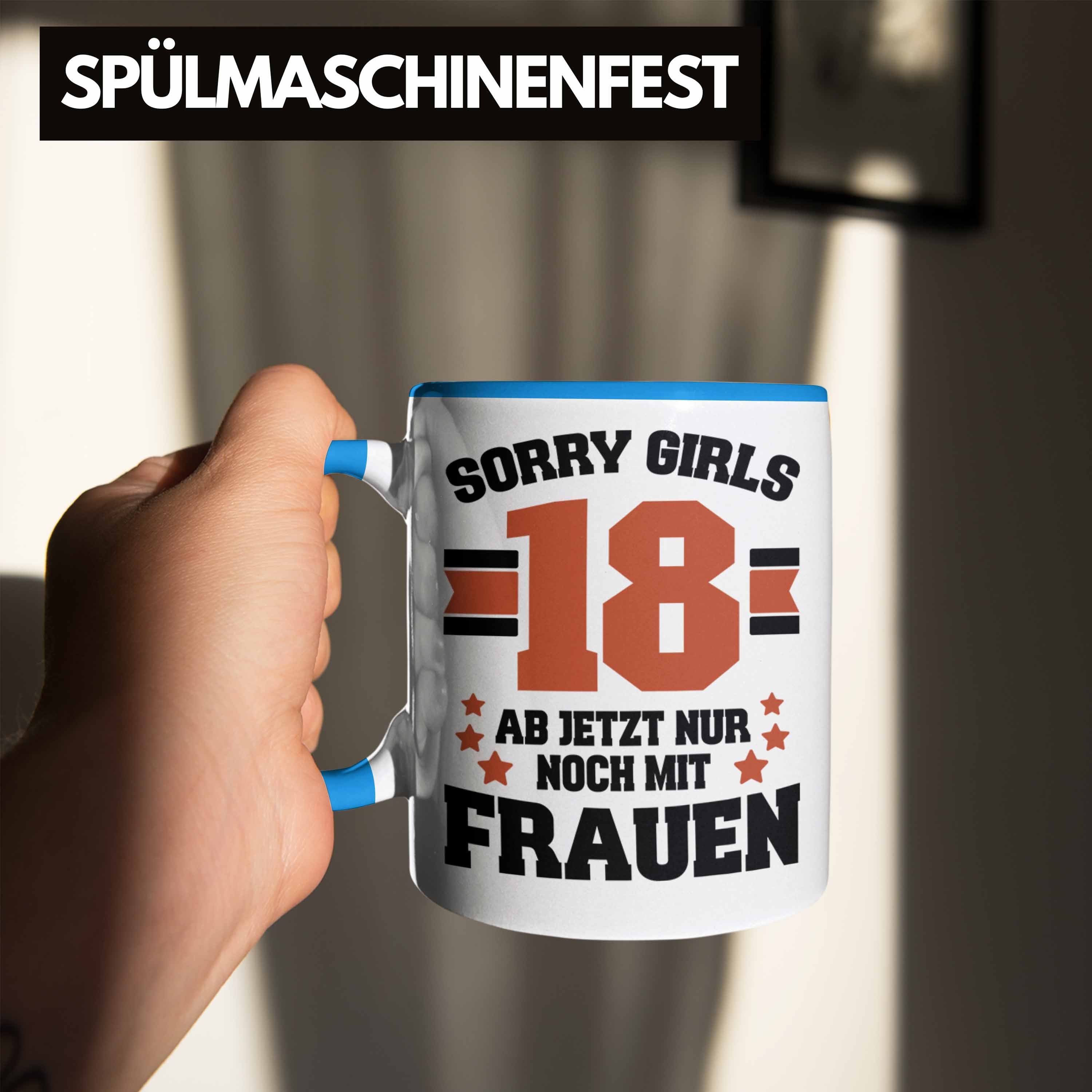 Trendation Tasse Trendation Geburtstag Blau 18er Mann Geschenk 18. Jungs - Geburtstagsgeschenk Spruch Jungen Lustiger