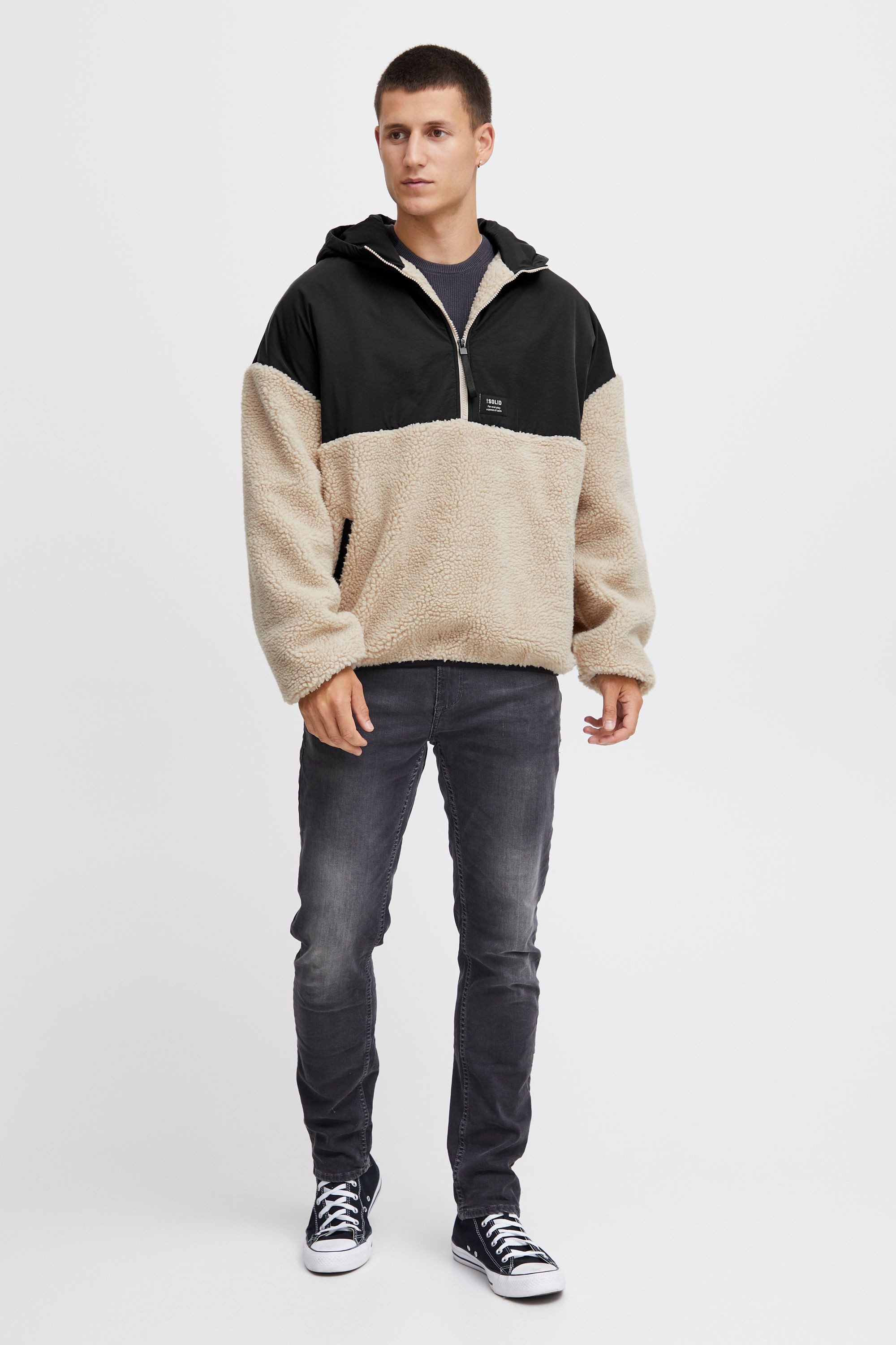 !Solid Kapuzenpullover SDMarco Kuscheliger Teddy Halfzip-Hoodie mit Eingrif günstig online kaufen