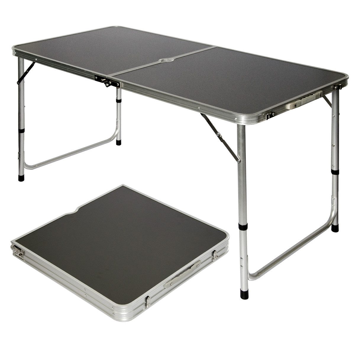 Campingtisch Klappbar 120 x 60 x 60 cm - Verstellbarer Gartentisch - Koffertisch
