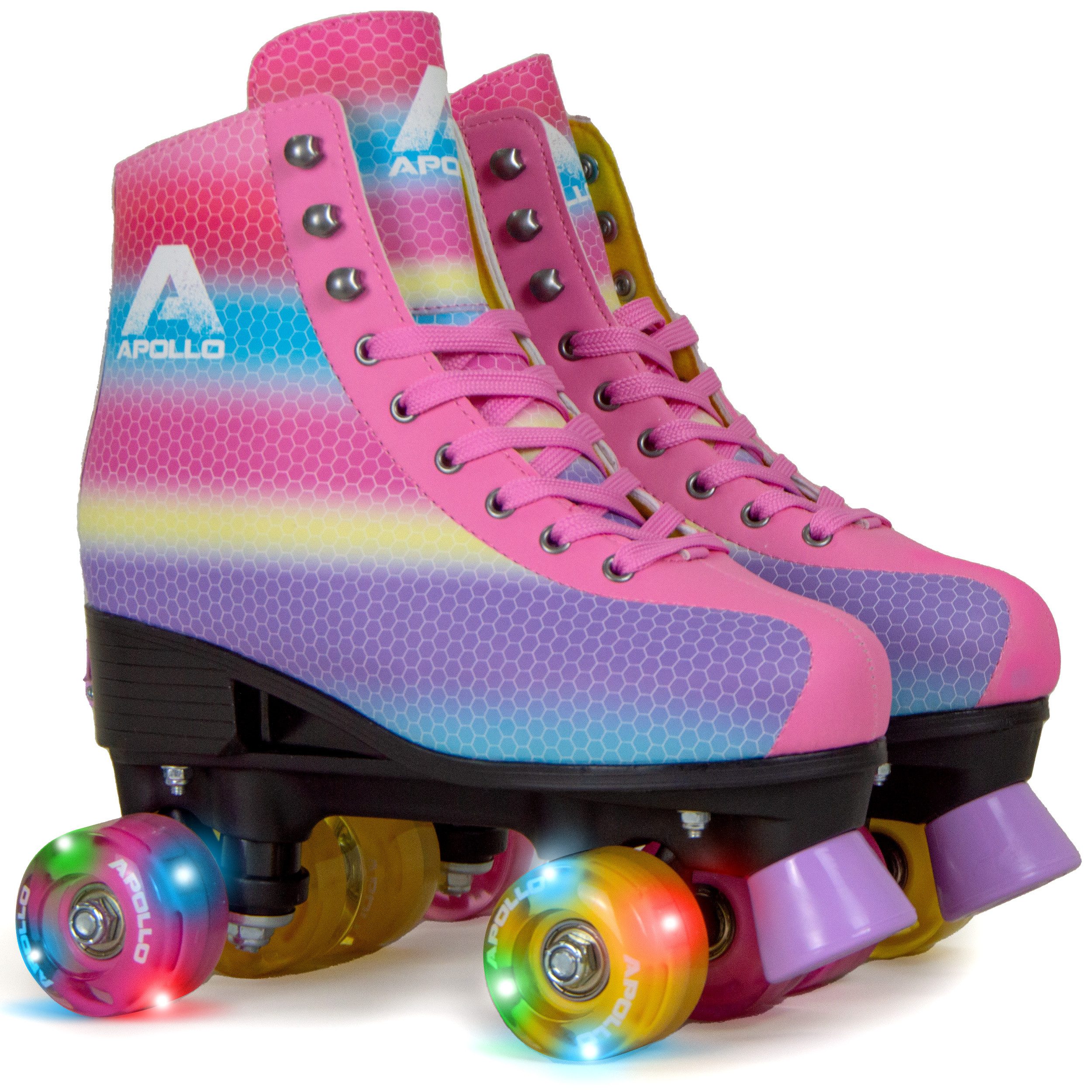 Apollo Rollschuhe Retro Discoroller, verstellbare Disco Roller Skates, größenverstellbar Rollerskates, Retro Design
