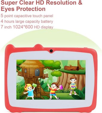 C idea CM81 Tablet (7", 32 GB, Android 12, 2,4G, Kinder-Tablet mit IWAWA vorinstalliert für Bildung Unterhaltung Rot)