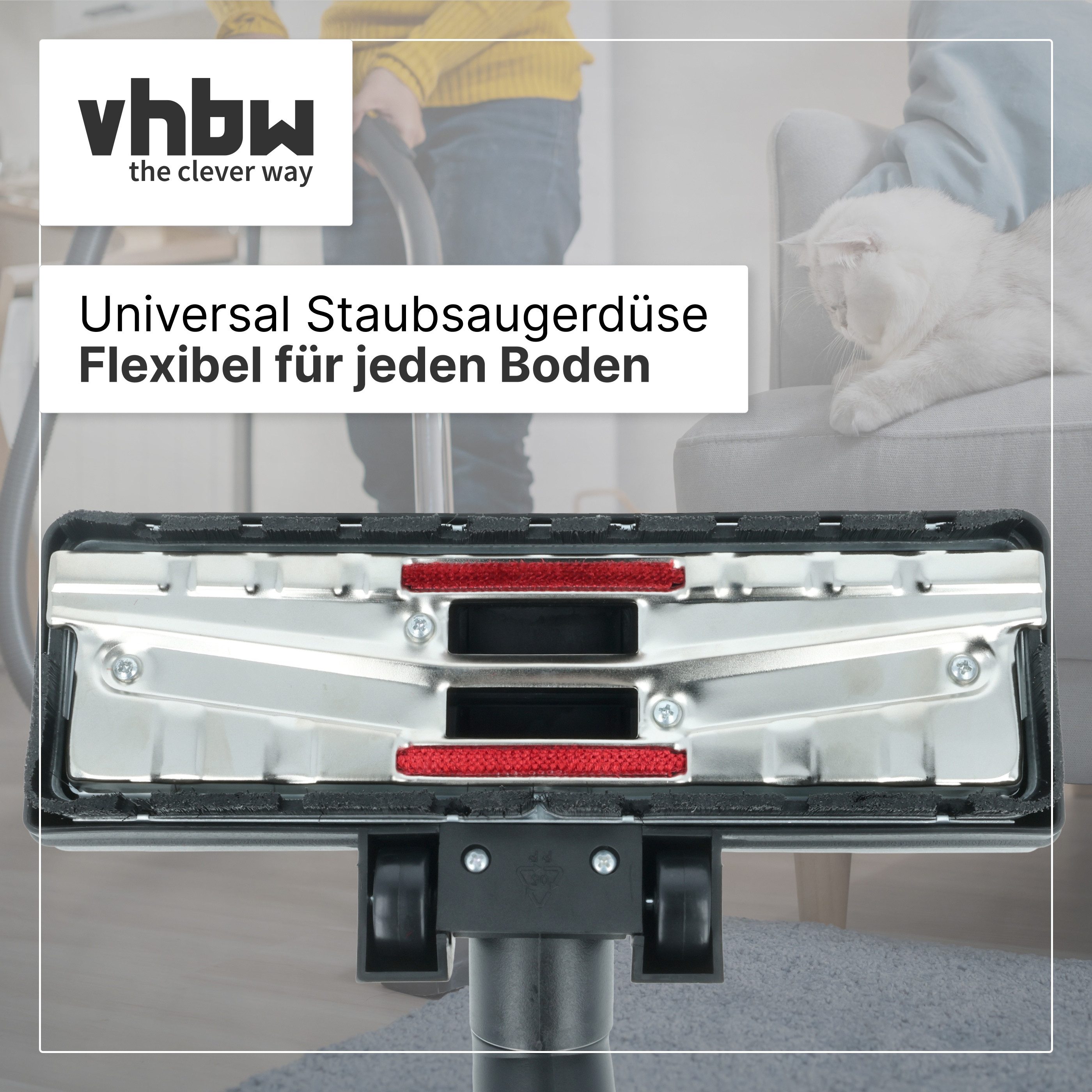 vhbw Bodendüse passend für Siemens VS57A20, VS57A44RU/06, VS55E81, VS57A83, VS55E20/0, Kombidüse für Bodenstaubsauger – Bild 5 von 5