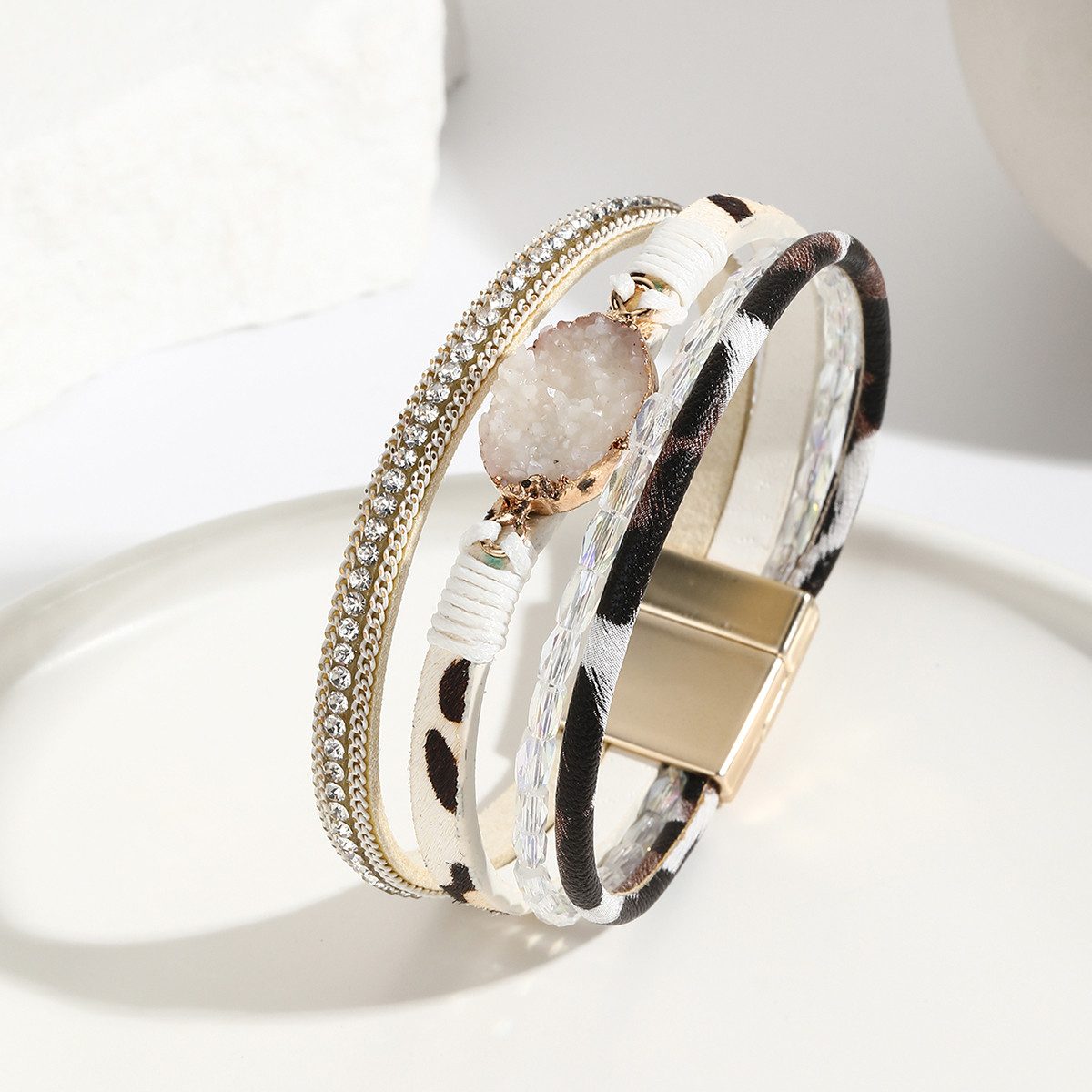 KARMA Lederarmband Damenarmband Wickelarmband Damen Magnetverschluss günstig online kaufen