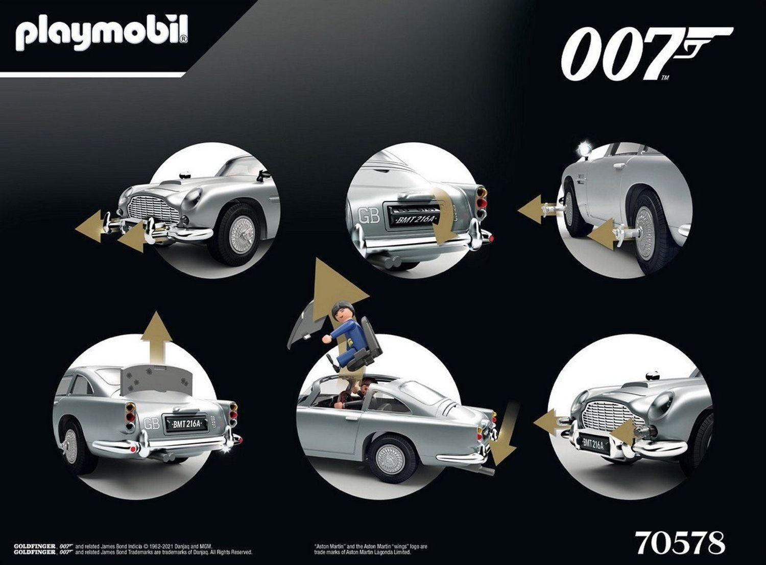 Playmobil® James Bond 007 Aston Martin DB5 - Goldfinger Edition Konstruktions-Spielset, (Aston Martin DB5 - Goldfinger Edition), Made in Europe – Bild 3 von 5