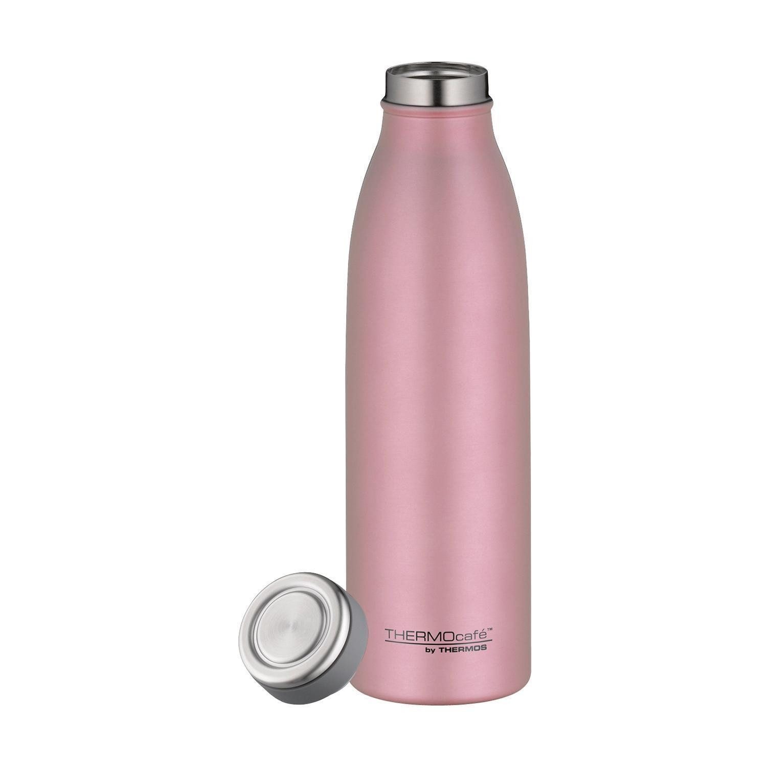 THERMOS Isolierflasche THERMOCAFE, 500 ml, Rosegoldfarben matt, Edelstahl, Auslaufsicher, 24 Stunden kalt, 12 Stunden warm