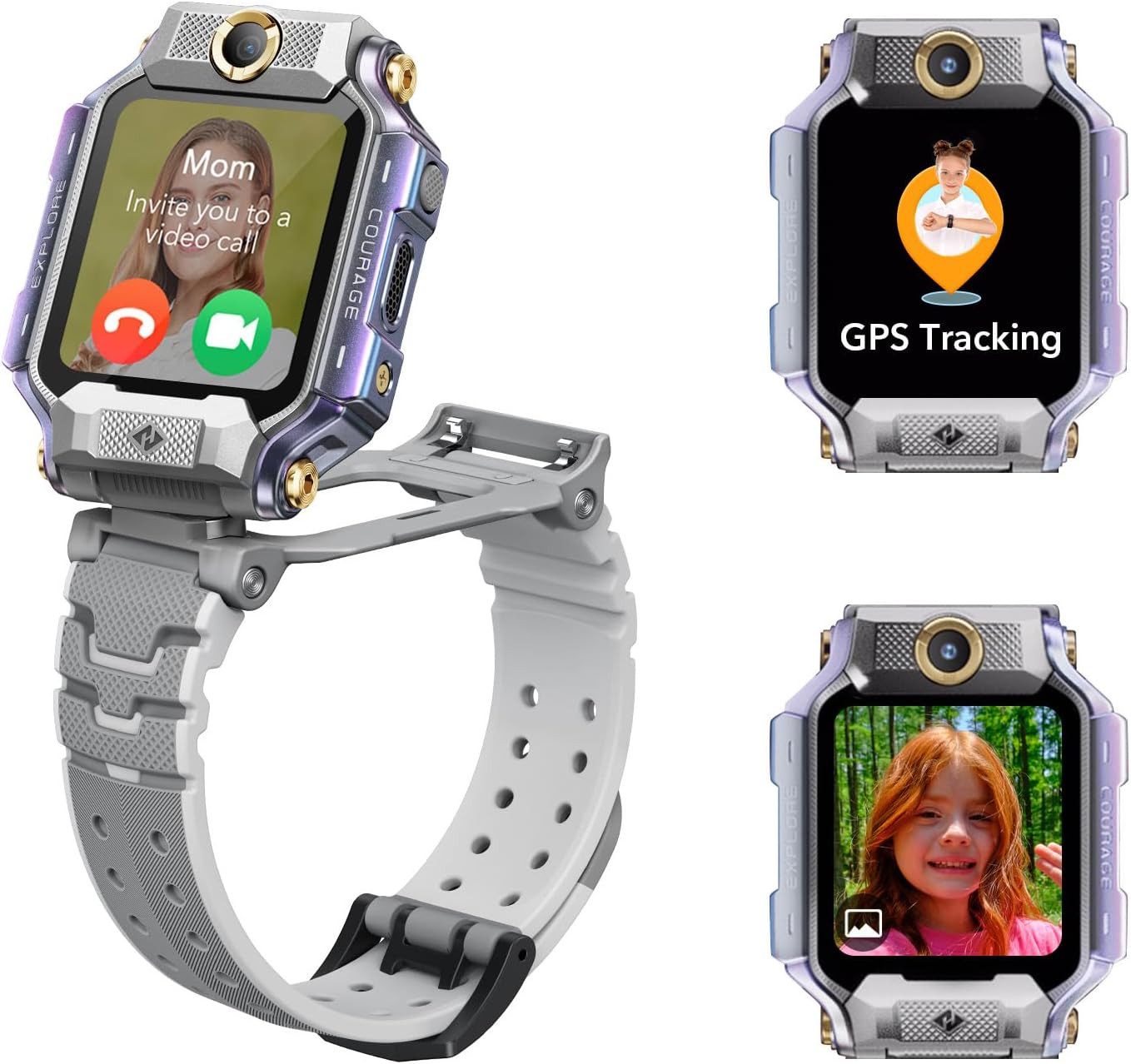 imoo X10 Gris Smartwatch (2,5 cm, sim-karte), Kinder Smartwatch mit Tauchfähigkeit