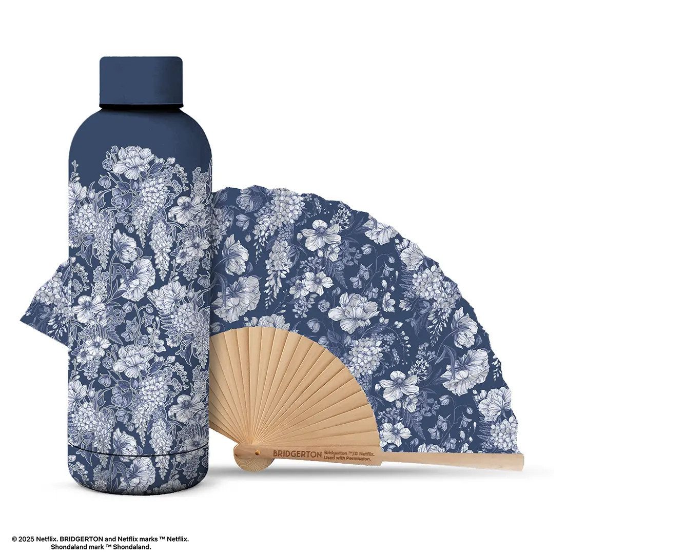 Distrineo Trinkflasche Bridgerton - Trinflasche und Fächer - White Wisteria