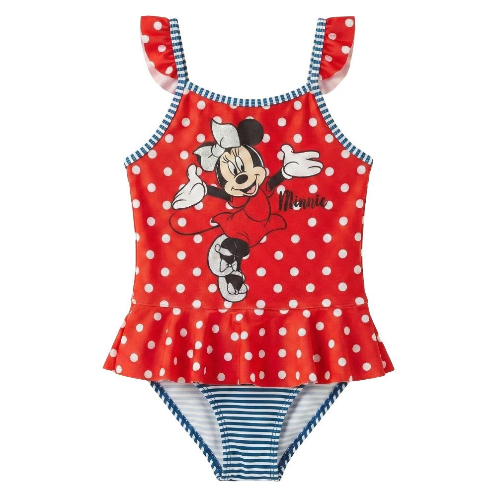 Disney Badeanzug Minnie Maus Kinder Mädchen Schwimmanzug Gr. 104 bis 134, in Rot