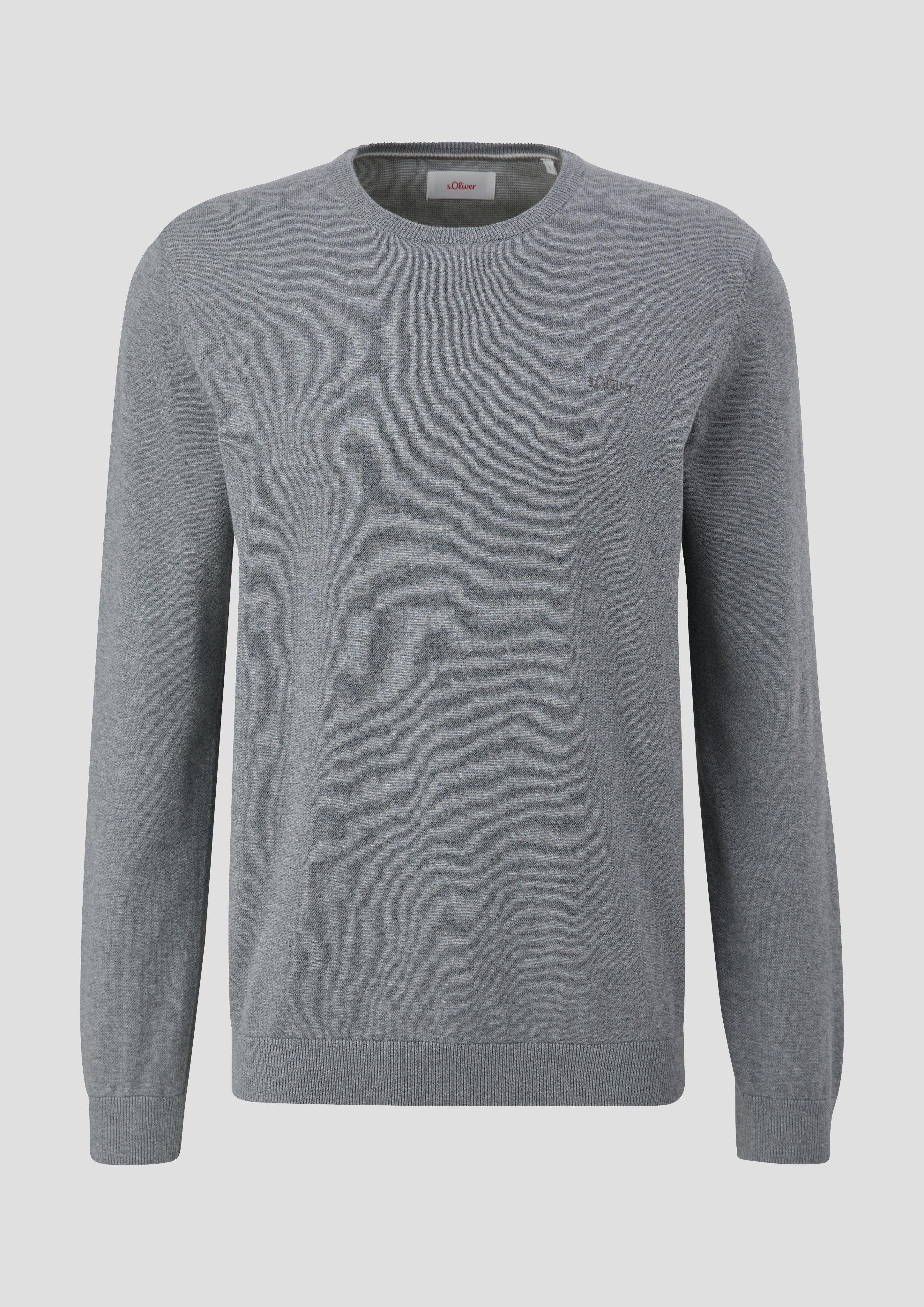 s.Oliver Strickpullover Strickpullover mit Logo-Stickerei Logo günstig online kaufen