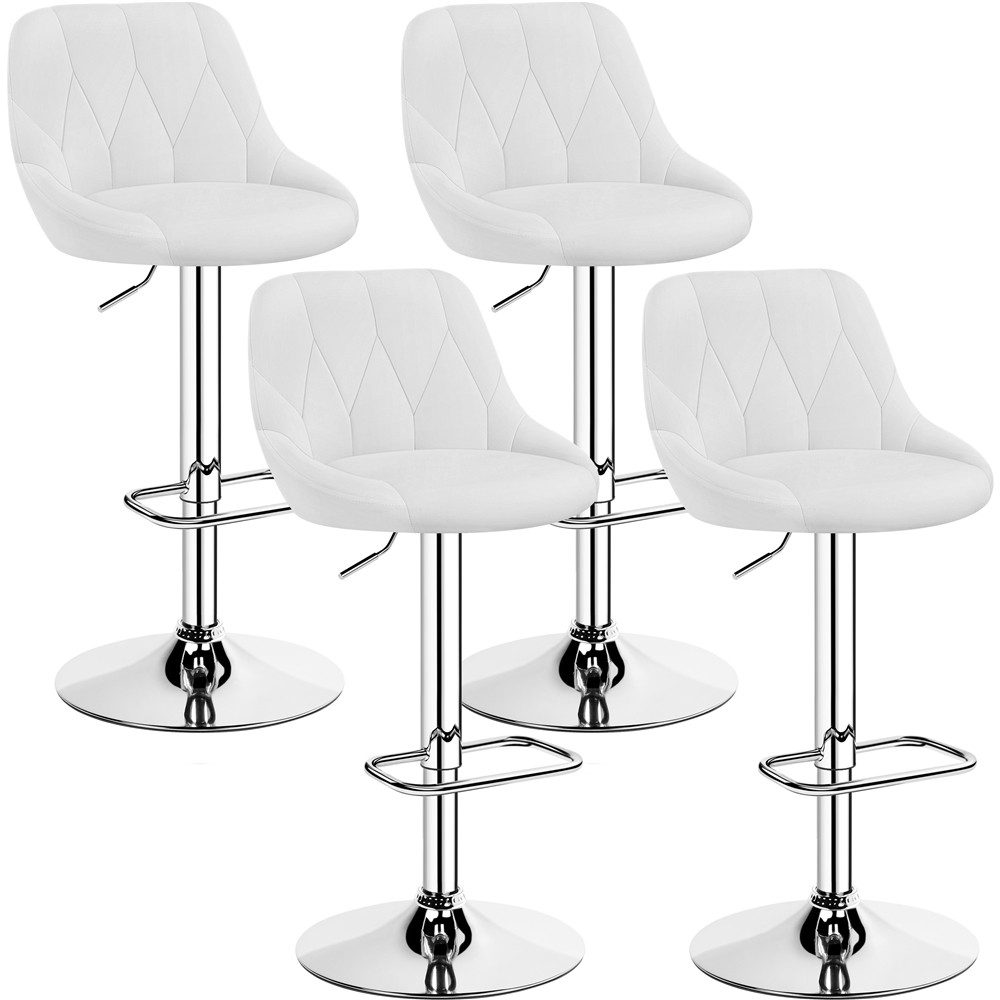 Yaheetech Barhocker (4 St), Verstellbare Sitzhöhe 61,5 cm - 83 cm Polsterhocker mit Fußstütze