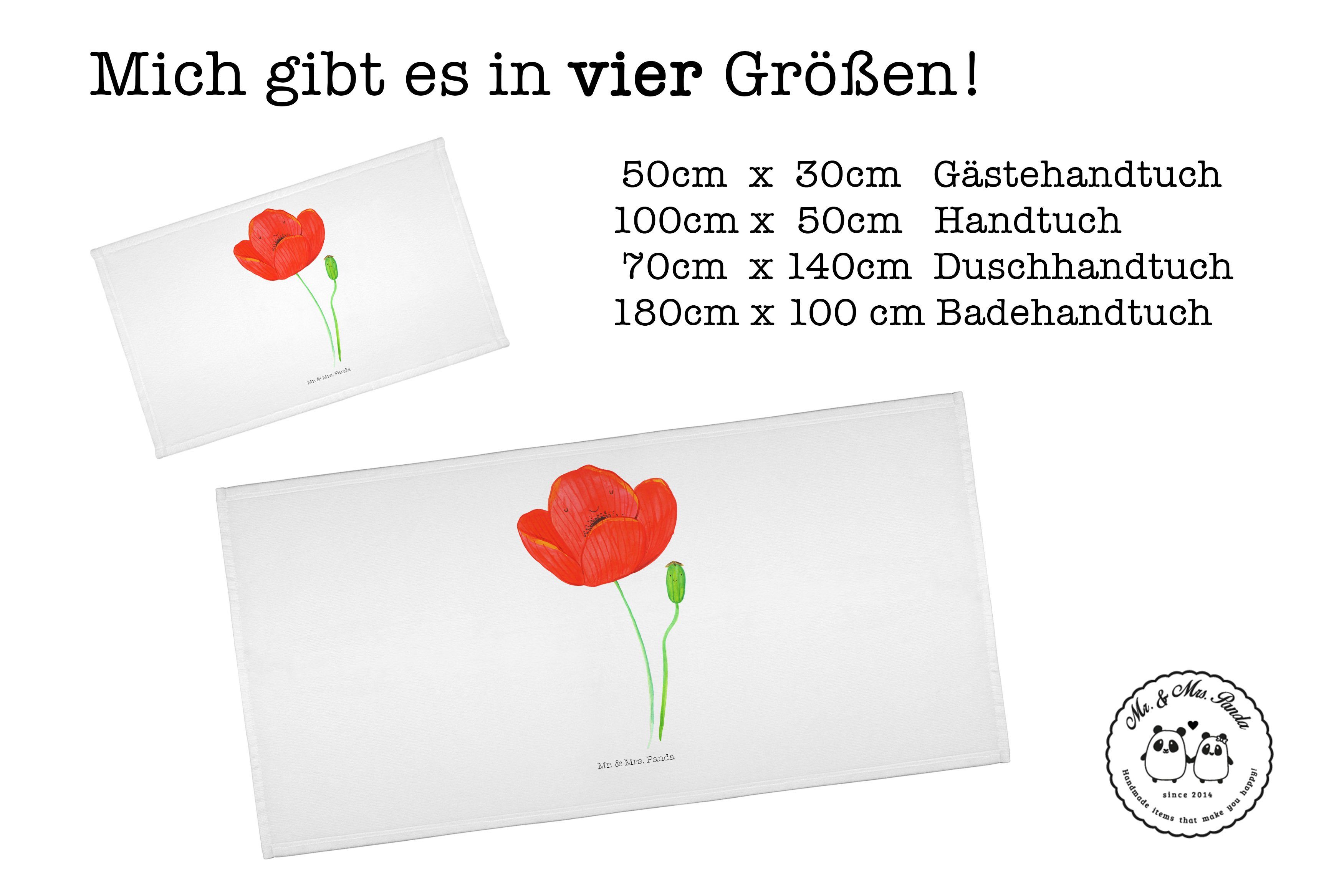 & (1-St) Deko, Mr. Geschenk, Blumen Mrs. Handtücher, Handtuch Weiß Mohnblume Naturliebe, - Räu, Panda -