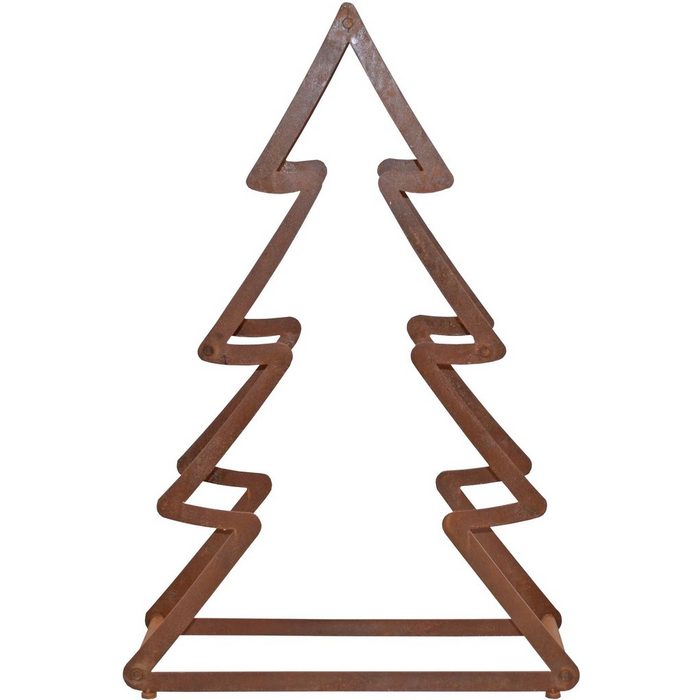 HOFMANN LIVING AND MORE Dekobaum Weihnachtsbaum Weihnachtsdeko aussen aus Metall mit rostiger Oberfläche Höhe ca. 95 cm