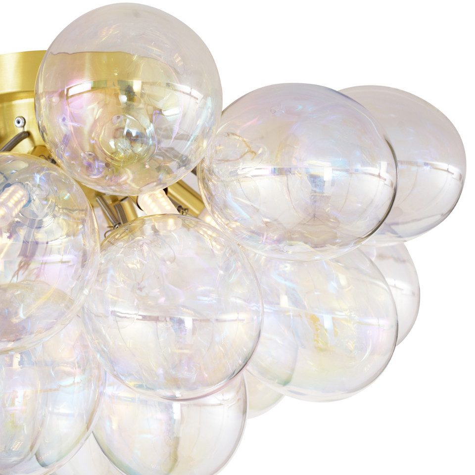 Qazqa Deckenleuchte Uvas, ohne Leuchtmittel, G9, Messing, Design, Glas, 6-f günstig online kaufen