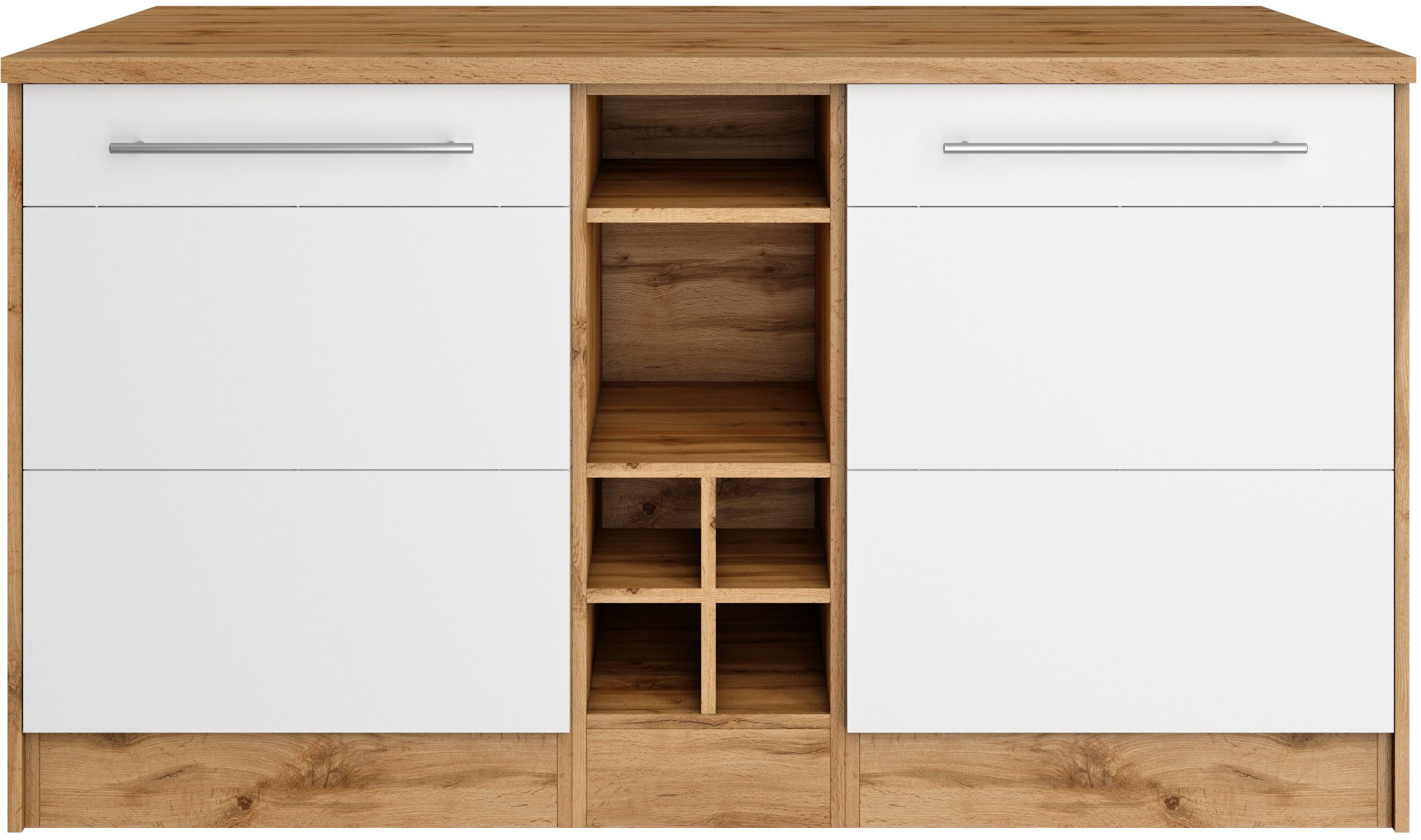 KOCHSTATION Kücheninsel "KS-Wien" Breite 153 cm, MDF-Fronten, Flaschenregal günstig online kaufen