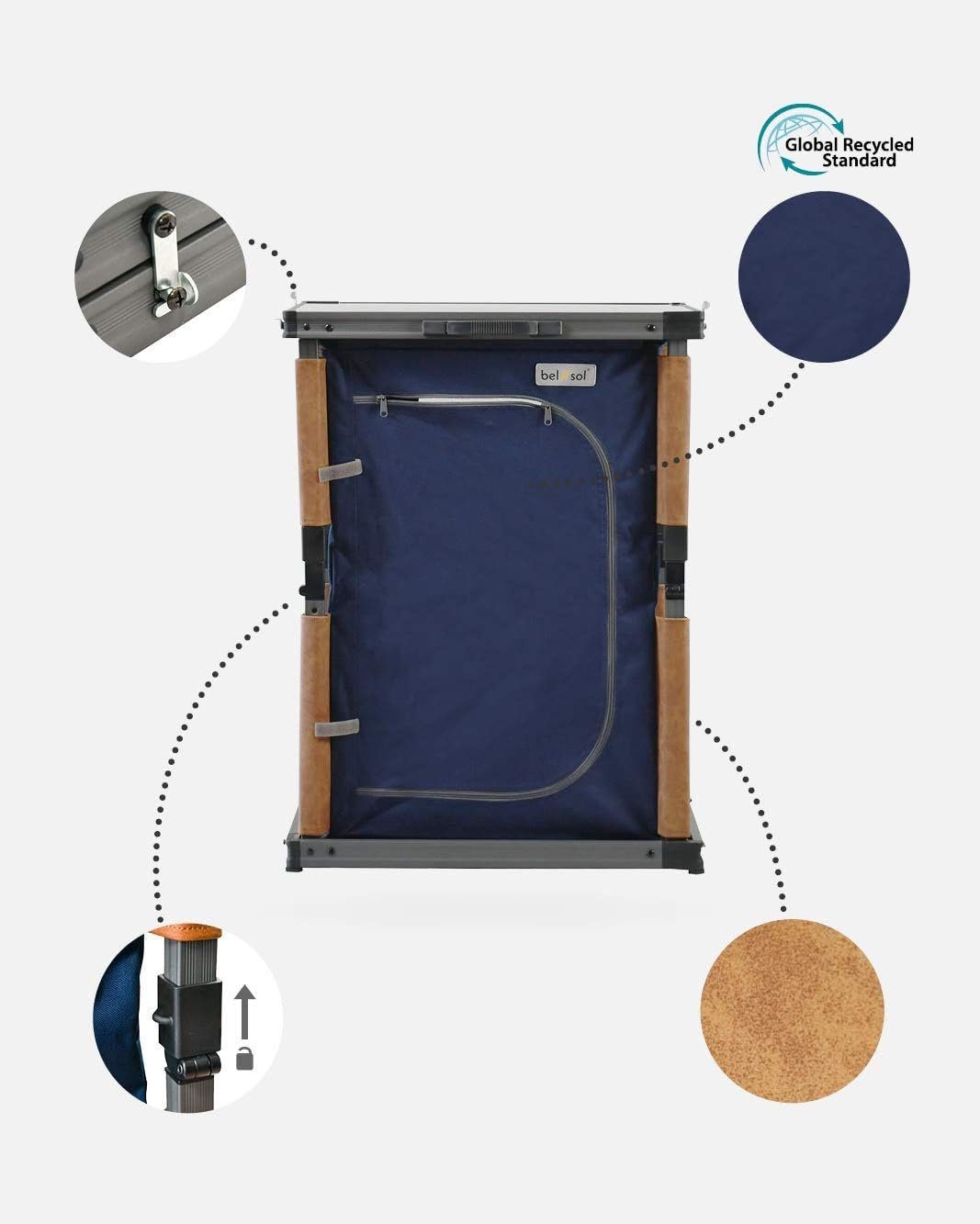 Bel-Sol Campingschrank Nancy Campingküche Alu Küchenschrank Faltschrank faltbar (Spar-Set, 1-St., Campingschrank Nancy) klappbar wetterfest langlebig pflegeleicht