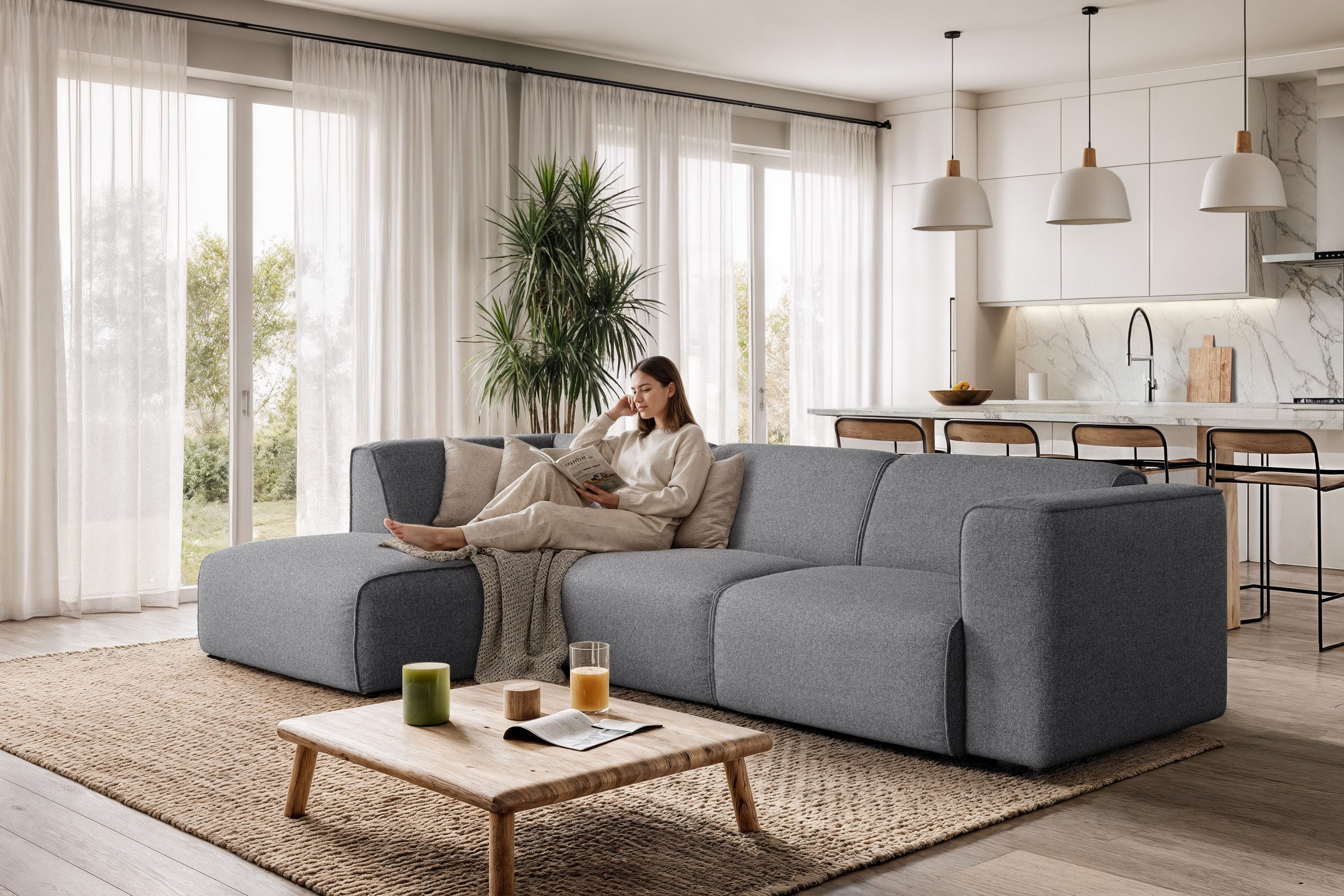 OTTO home Ecksofa Merid L-Form, B: 295 cm - OTTO. Verlässliche Qualität., jederzeit durch Module erweiterbar