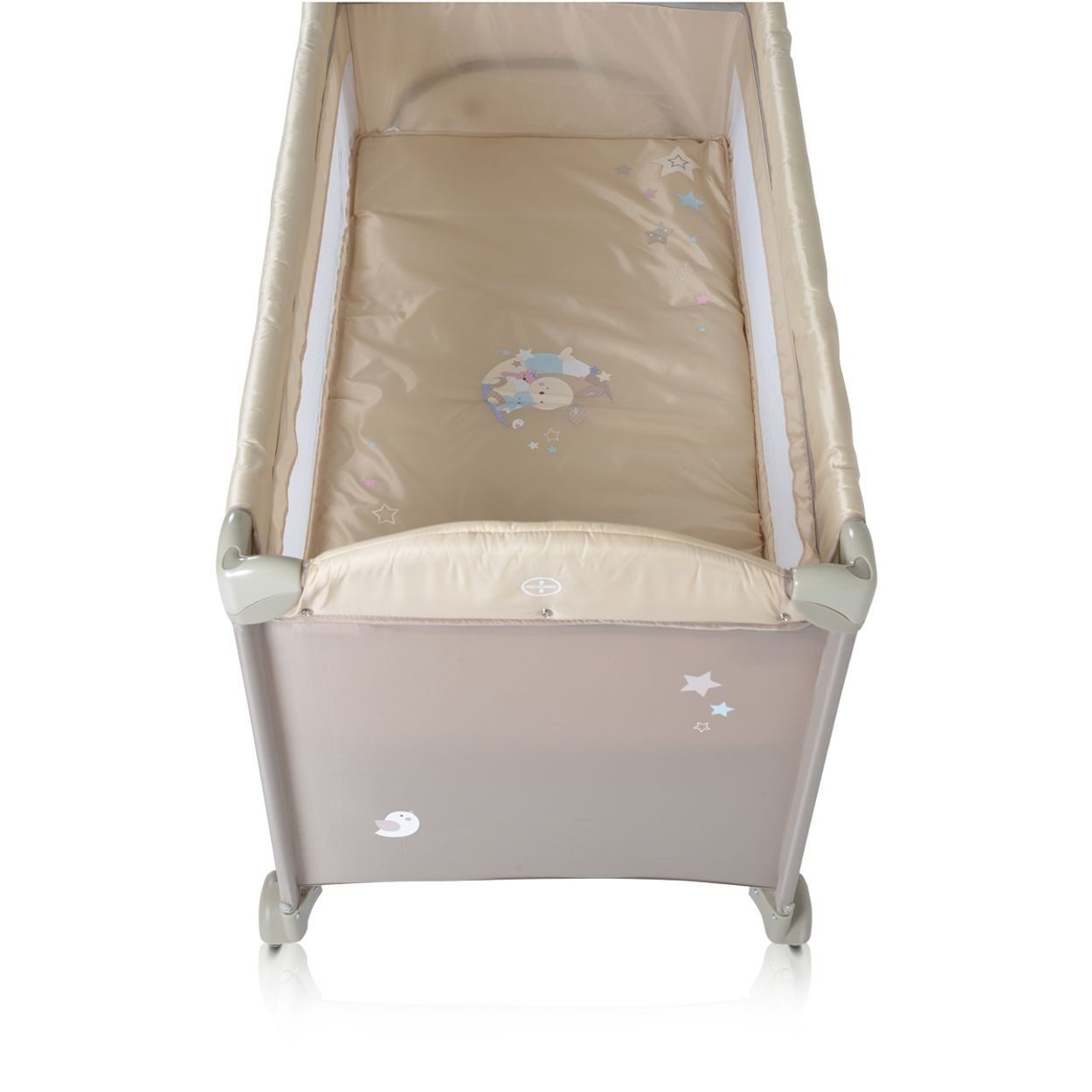 Moni Baby-Reisebett Reisebett Sleepy Rollen, Wickelauflage, Matratze, Spielbogen, Seiteneingang
