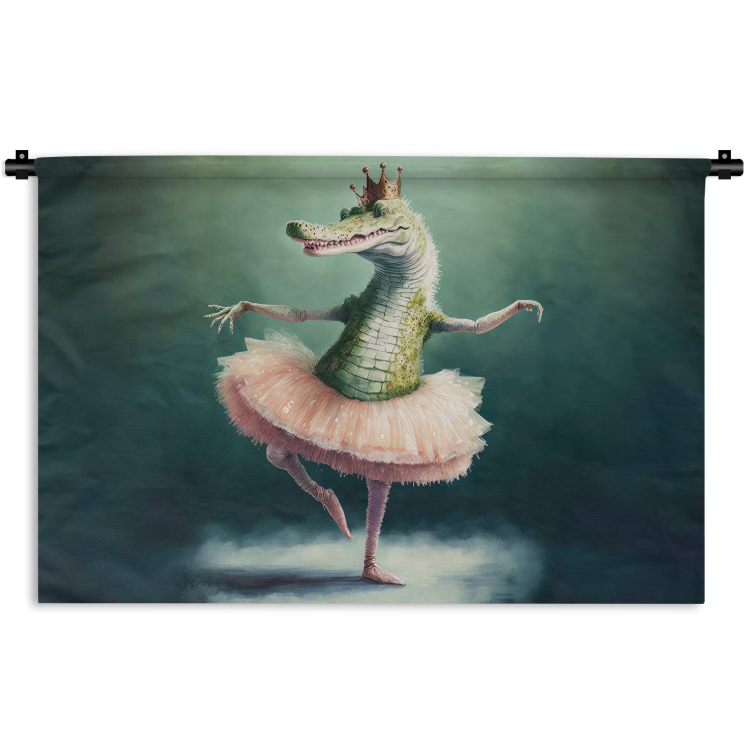 Wanddeko - Ballett - - Porträt Kleid, Gold - - MuchoWow Krone Wandbehang, Kinderzimmer Schlafzimmer, Wanddekoobjekt Kinder, Wohnzimmer, Krokodil für