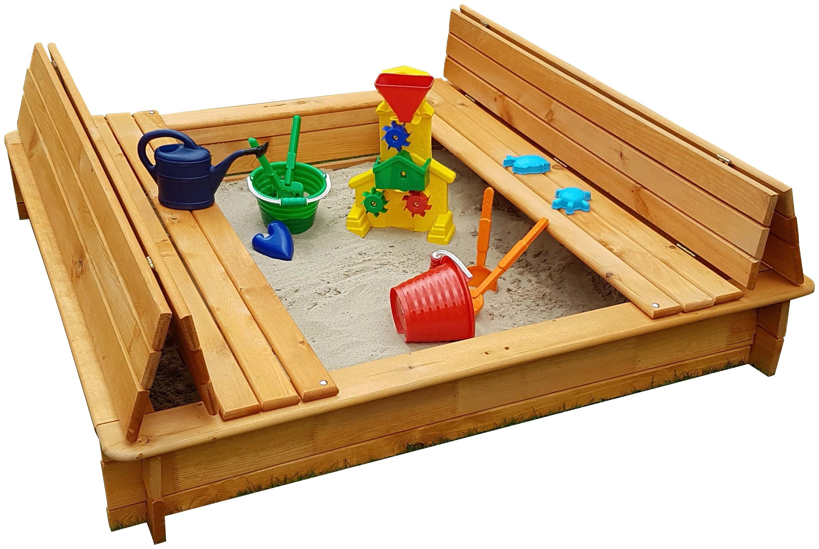 Sandkasten Abdeckung klappbarer mit cm, BxLxH: promadino Donald, 140x140x24