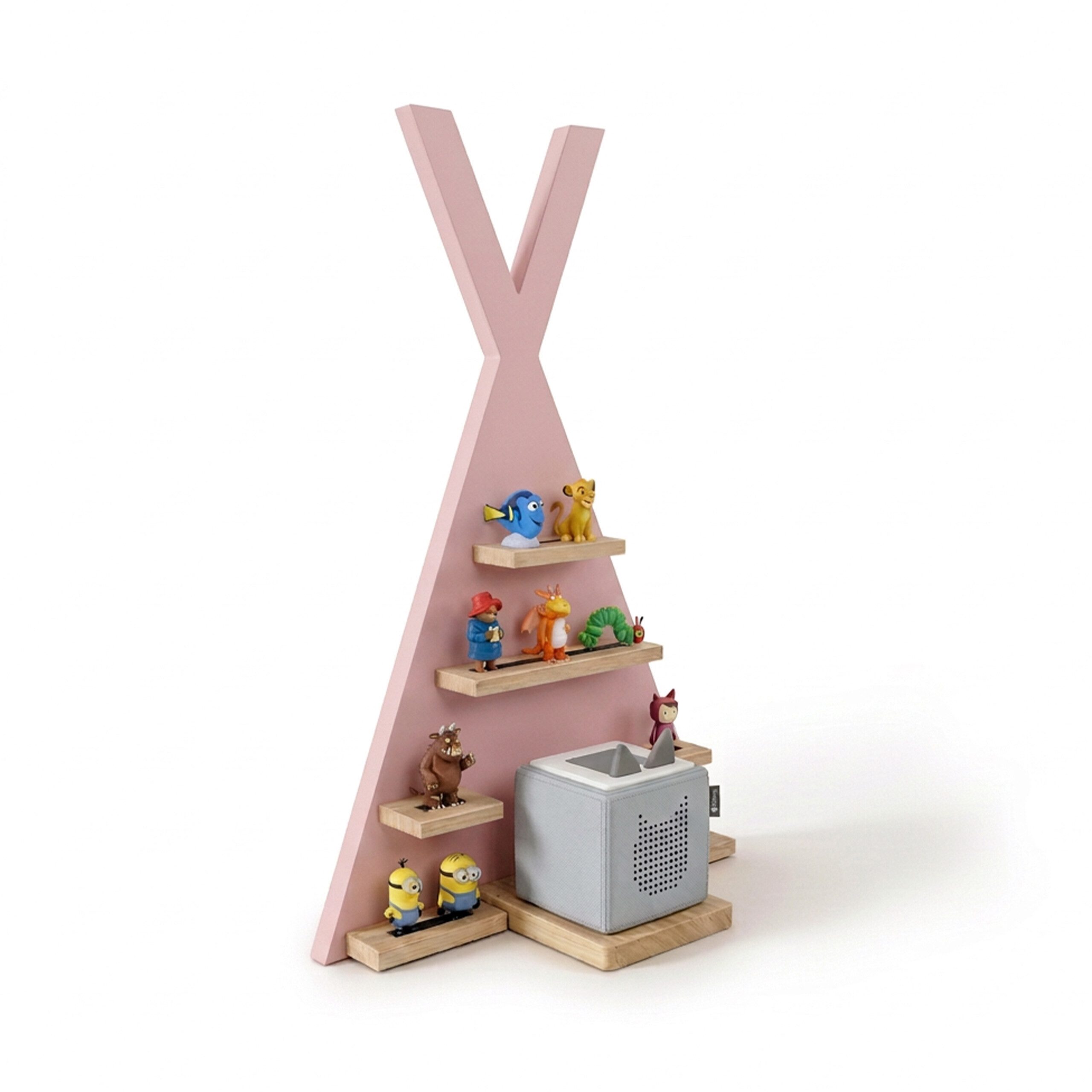 relaxdays Kinderregal Toniebox Regal Zelt, 1-tlg., rosa.