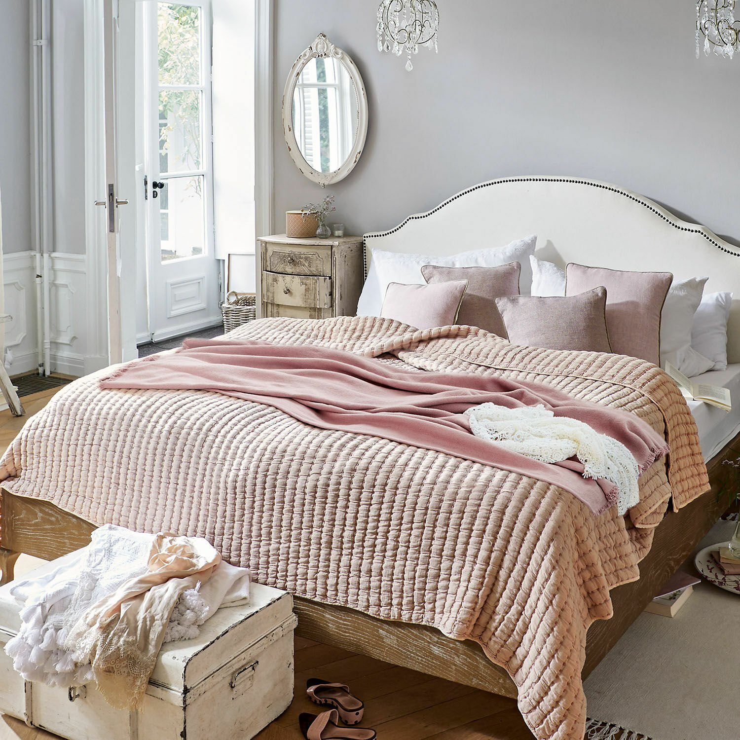Mirabeau Tagesdecke Plaid Herepian rosa