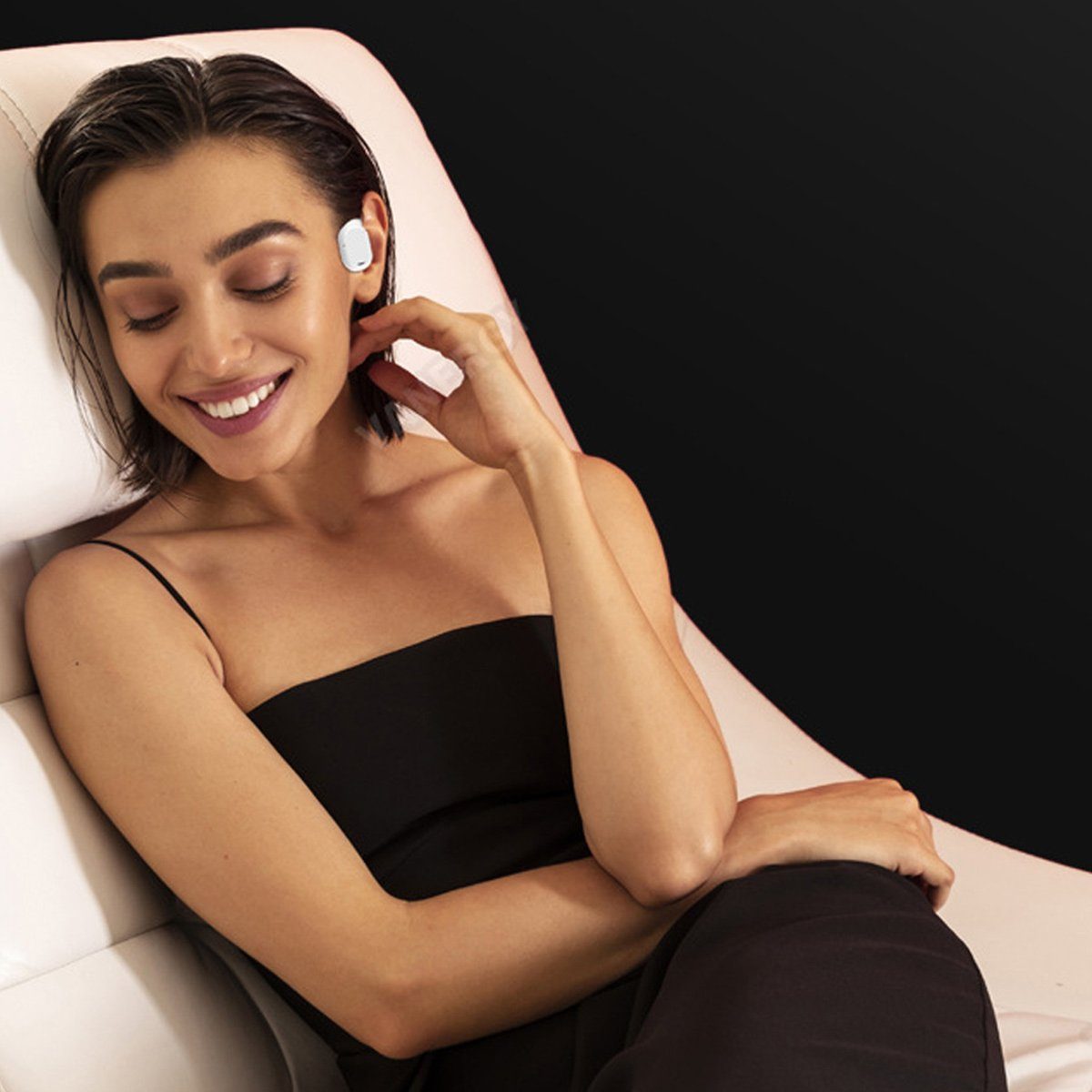 Kopfhörer Jormftte Knochenschall Ear-Clip Kopfhörer Bluetooth,Sport-Ohrring-Kopfhörer Weiß