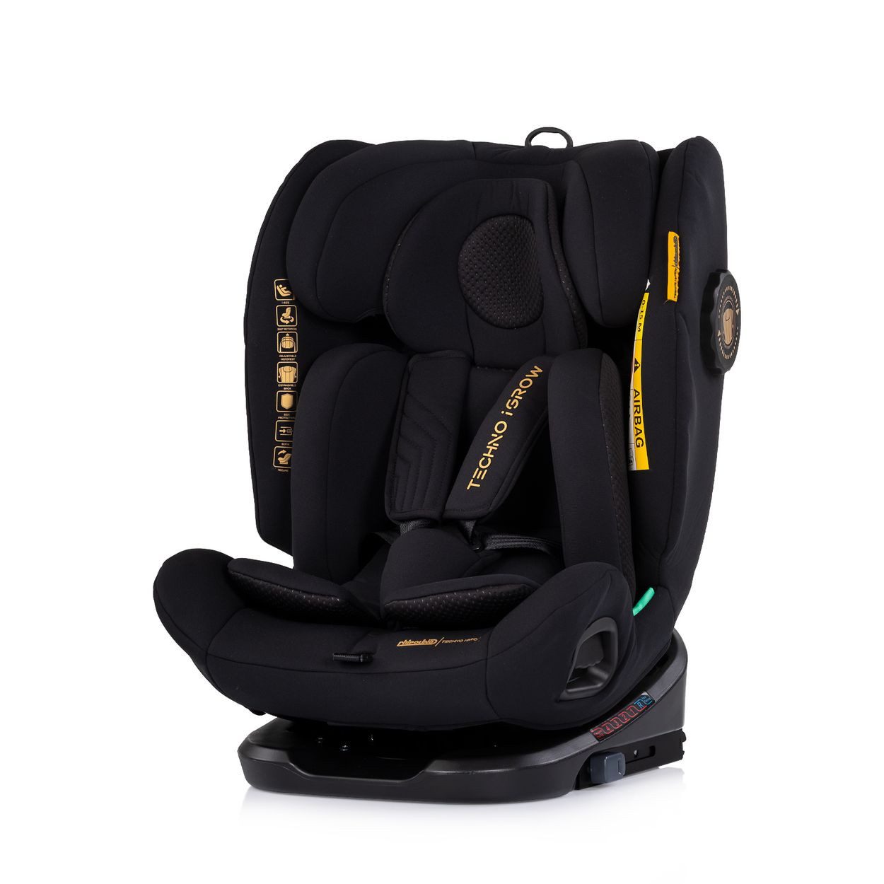 Chipolino Autokindersitz Kindersitz Techno iGROW i-Size, ab: 0, bis: 12, (40-150cm) Isofix Top Tether Kopfstütze