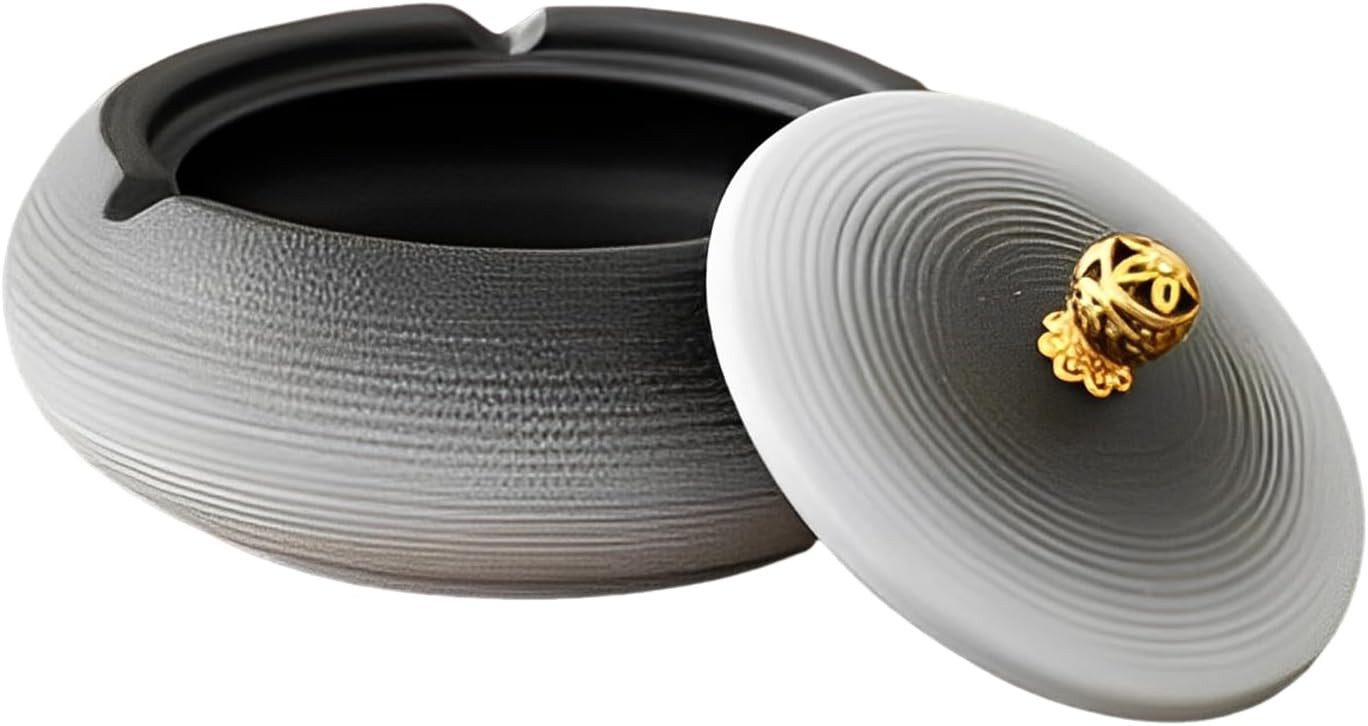 COOL-i ® Пепельницы, Winddichter Keramik-Aschenbecher mit Deckel für Innen & Außen