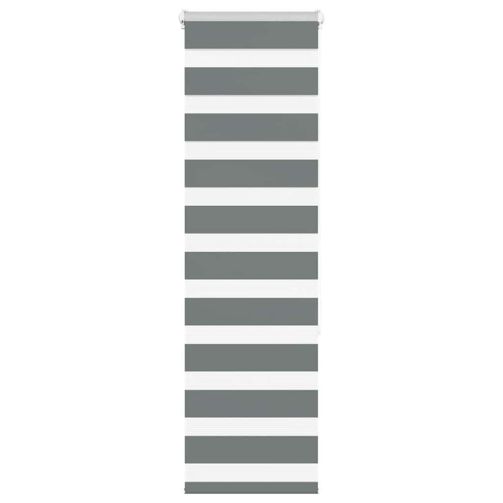 vidaXL Gardine 45 x 150 cm Zebra Jalousie Dunkelgrau 45x150cm Stoffbreite 40,9cm Poly
