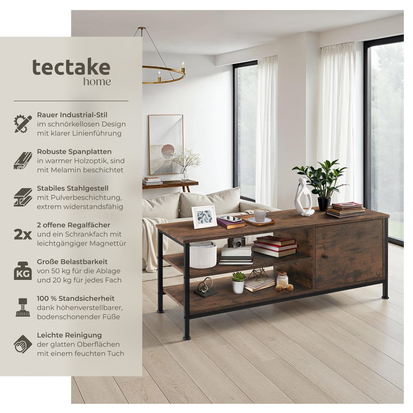 tectake Lowboard TV-Regal, Industrial Style günstig online kaufen