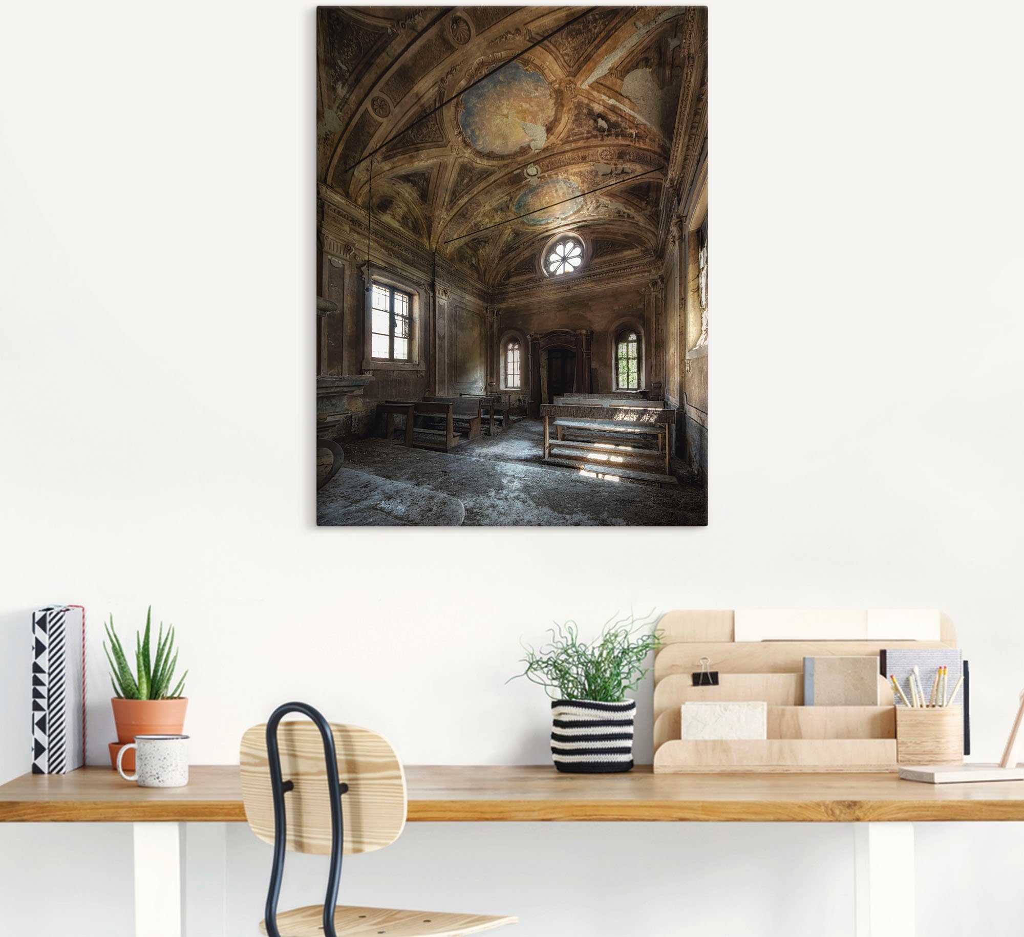 Artland Wandbild »Lost Place Alte Kirche Architektur«, Gebäude (1 Stück), in vielen Größen & Produktarten - Alubild / Outdoorbild für den Außenbereich, Leinwandbild, Poster, Wandaufkleber / Wandtattoo auch für Badezimmer geeignet-HomeTrends