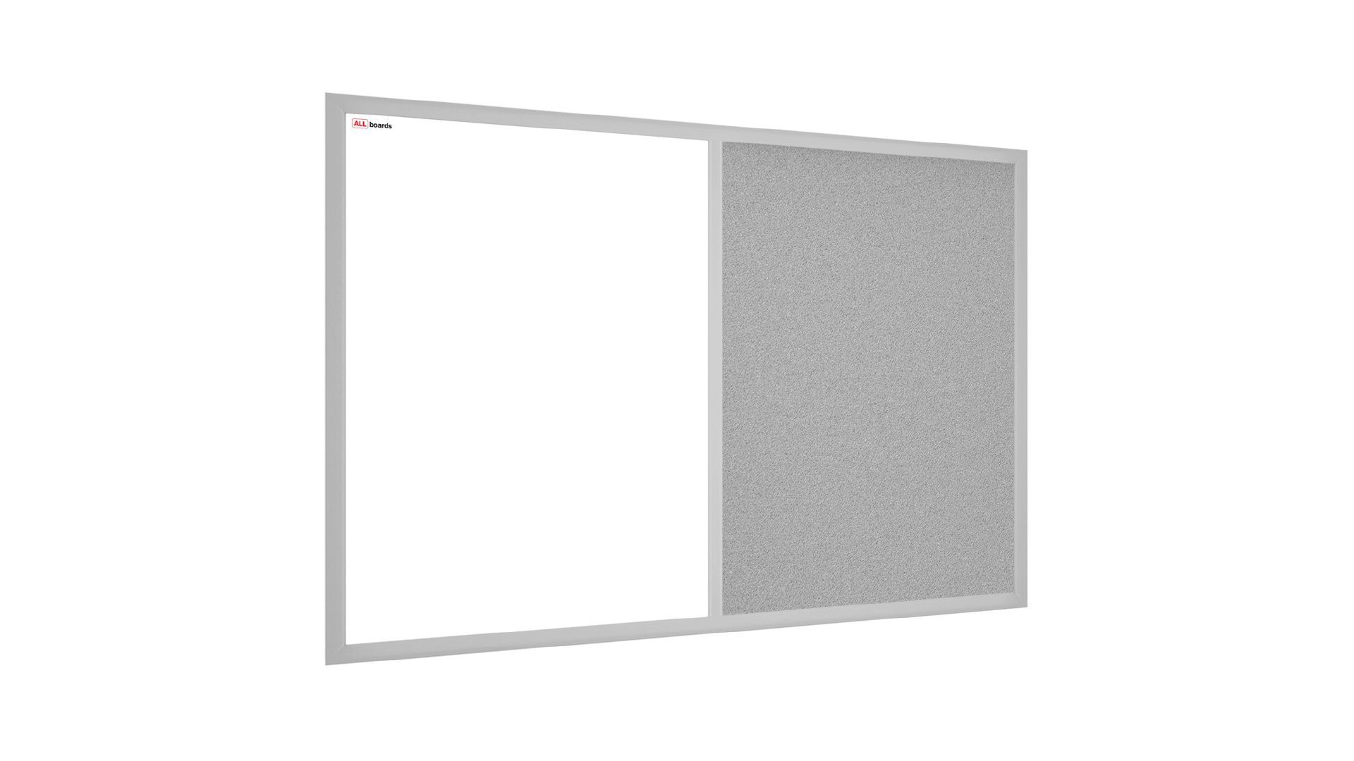 ALLboards Tafel Kombitafel, Kork grau / magnetisch weiß, Holzrahmen grau lackiert