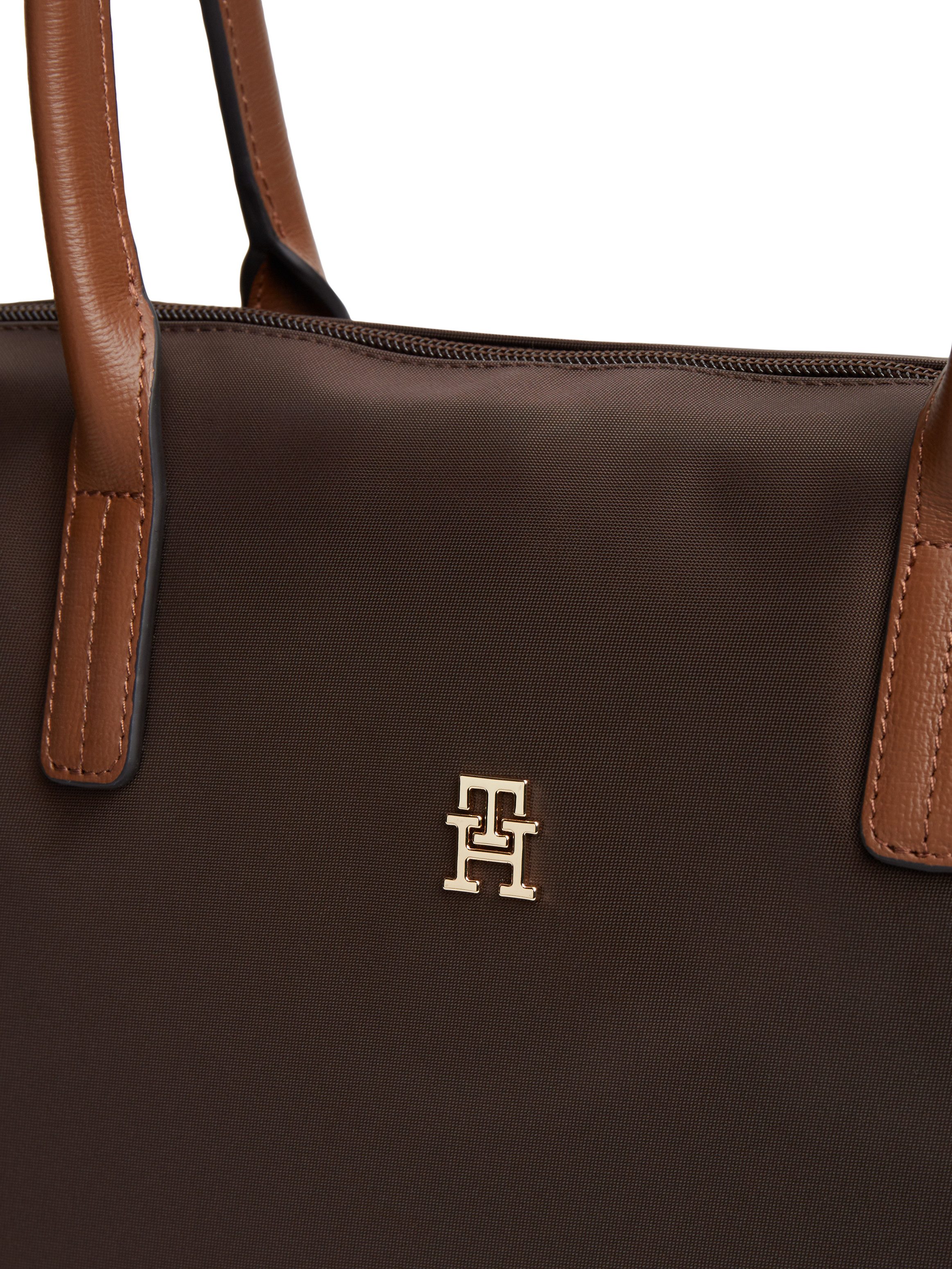 Tommy Hilfiger Tragetasche POPETTE TOTE, Damen Handtasche, Schultertasche mit kontrastfarbigen Henkeln – Bild 4 von 5