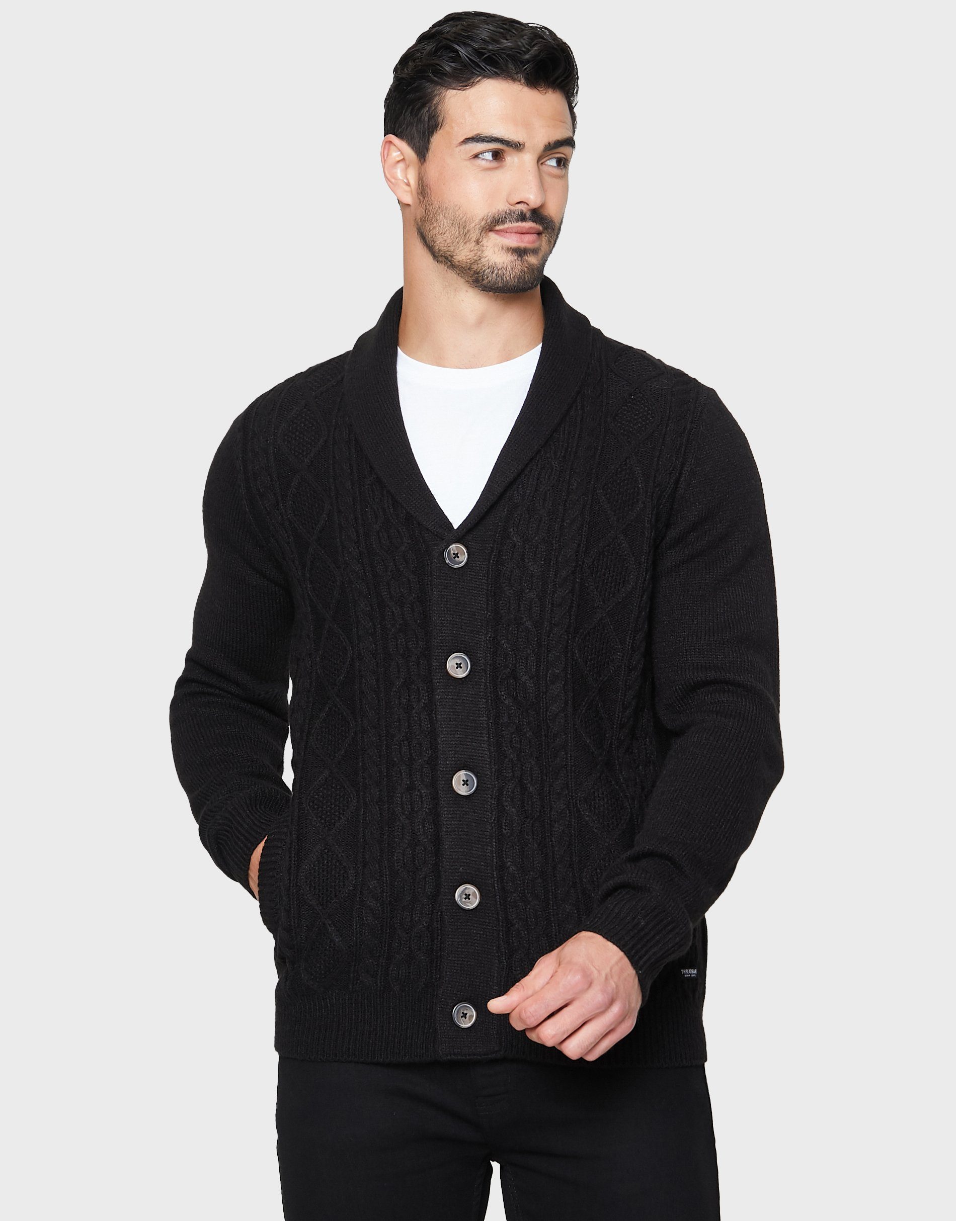 Threadbare Strickjacke Shaw schwarz | Cardigans