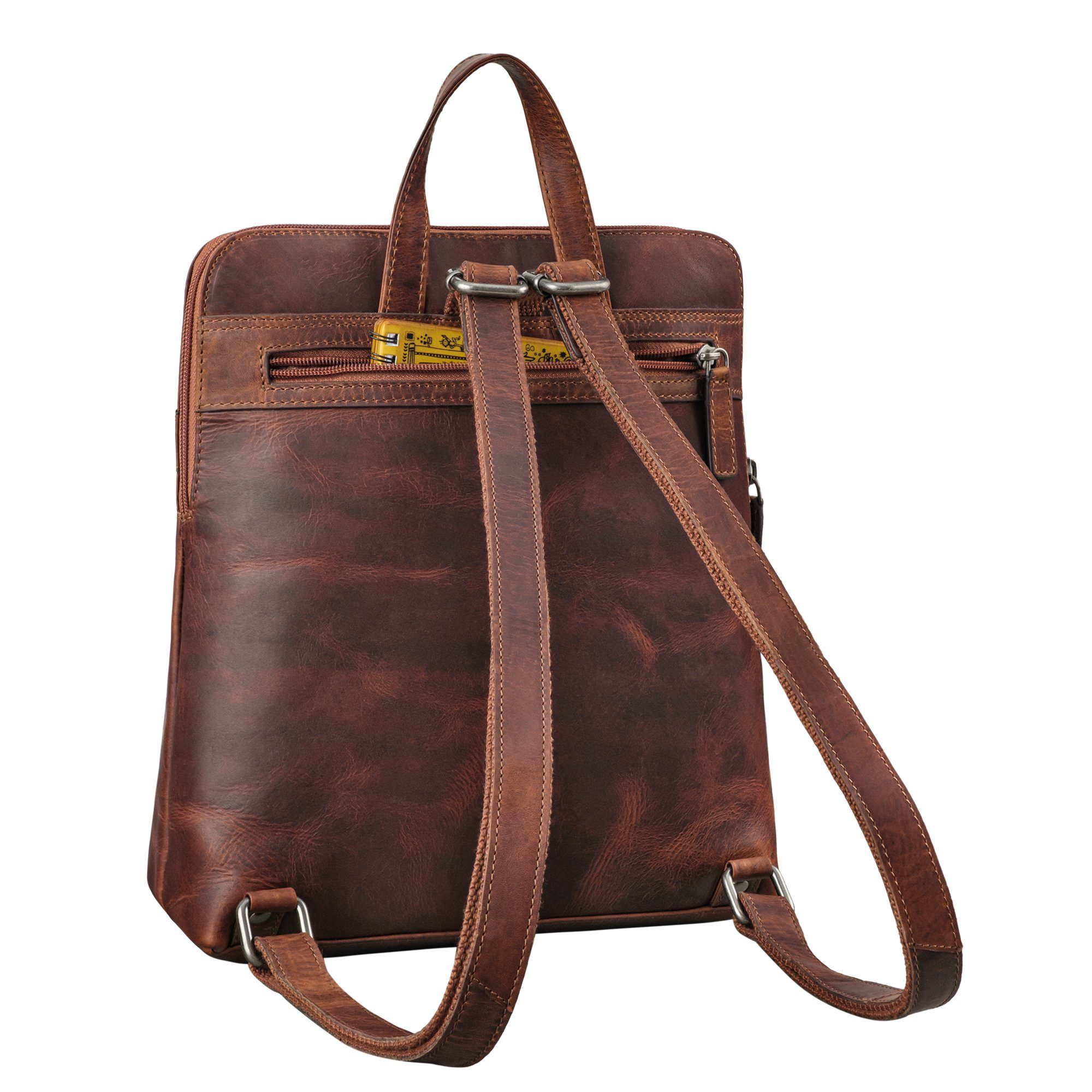 STILORD Cityrucksack "Heidi" Eleganter Lederrucksack Damen Echtleder klein diebstahlsicher