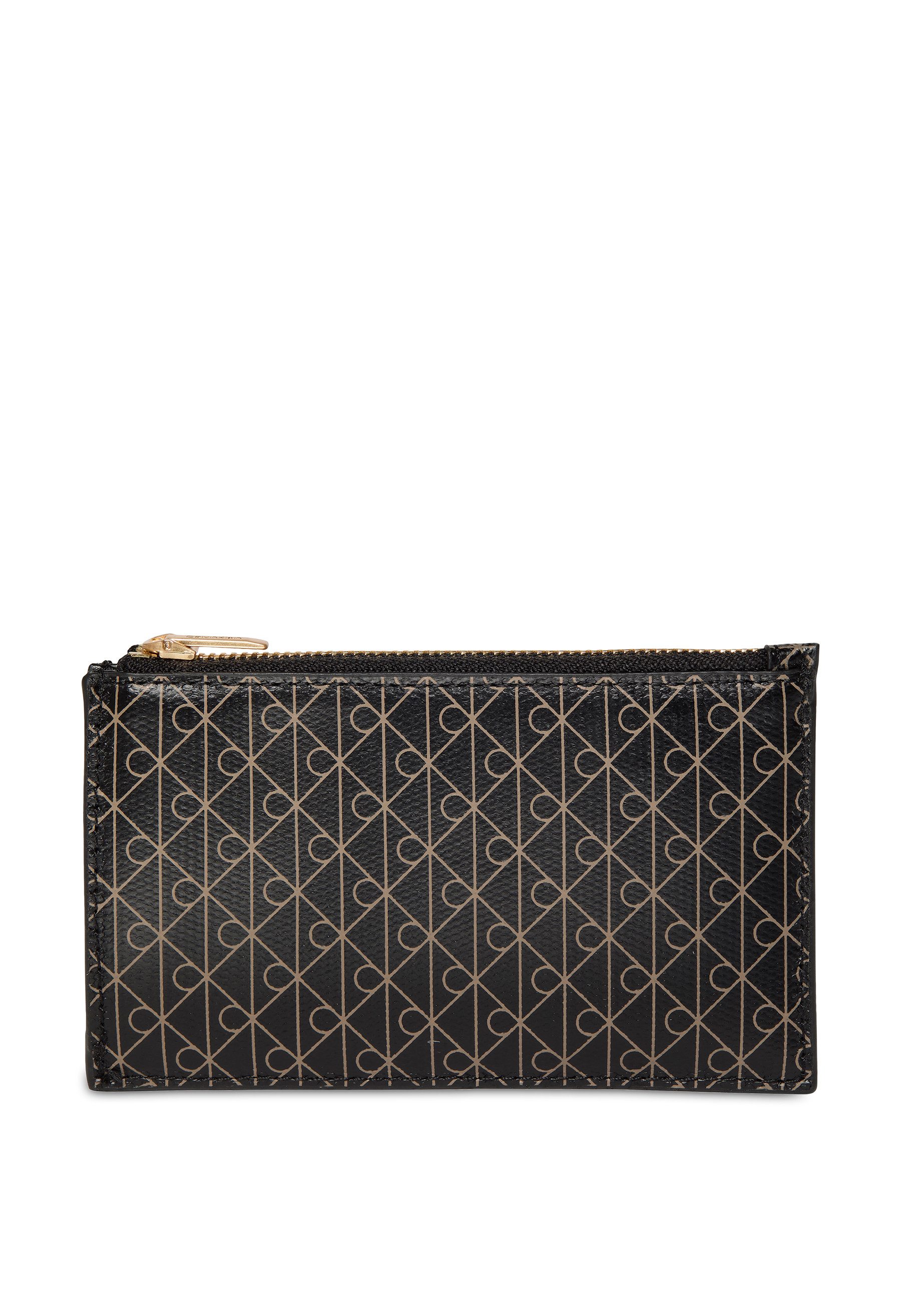 Calvin Klein Kartenetui EMBLEM AOP TOP ZIP CARDCASE, Damen Geldbeutel, Portemonnie mit CK-Logodrucken